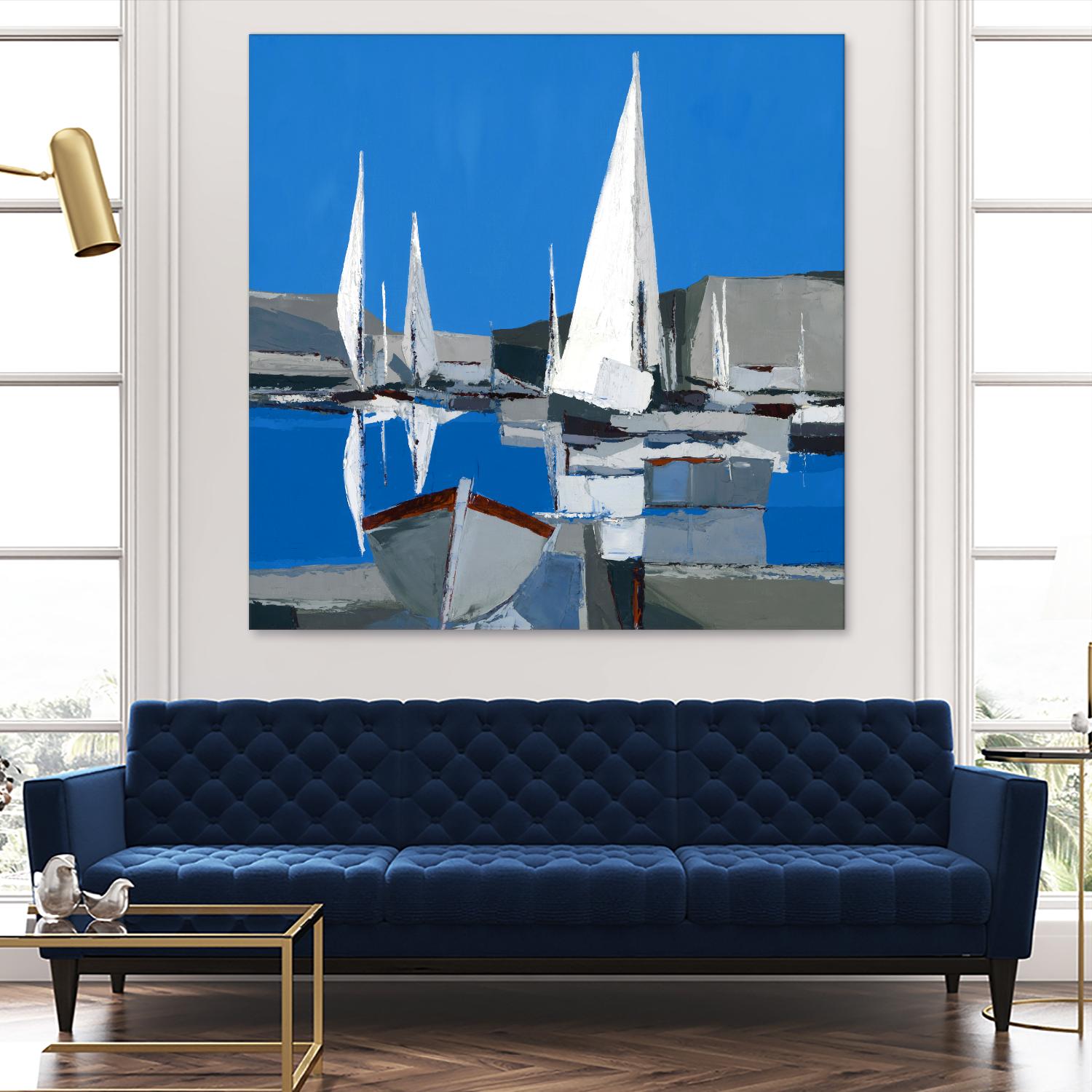 Voiles Blanches I by Demagny on GIANT ART - grey sea scene