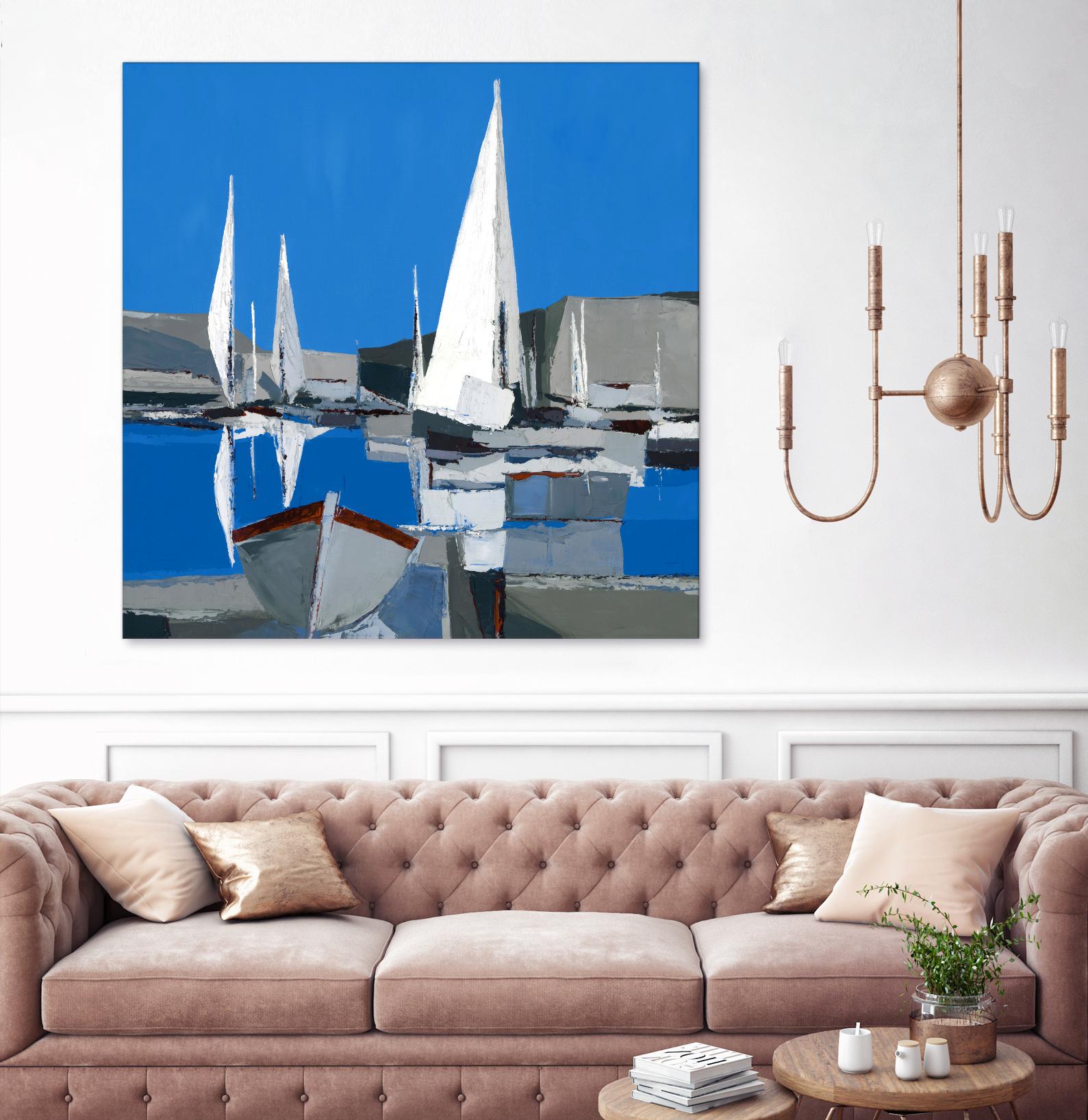 Voiles Blanches I by Demagny on GIANT ART - grey sea scene