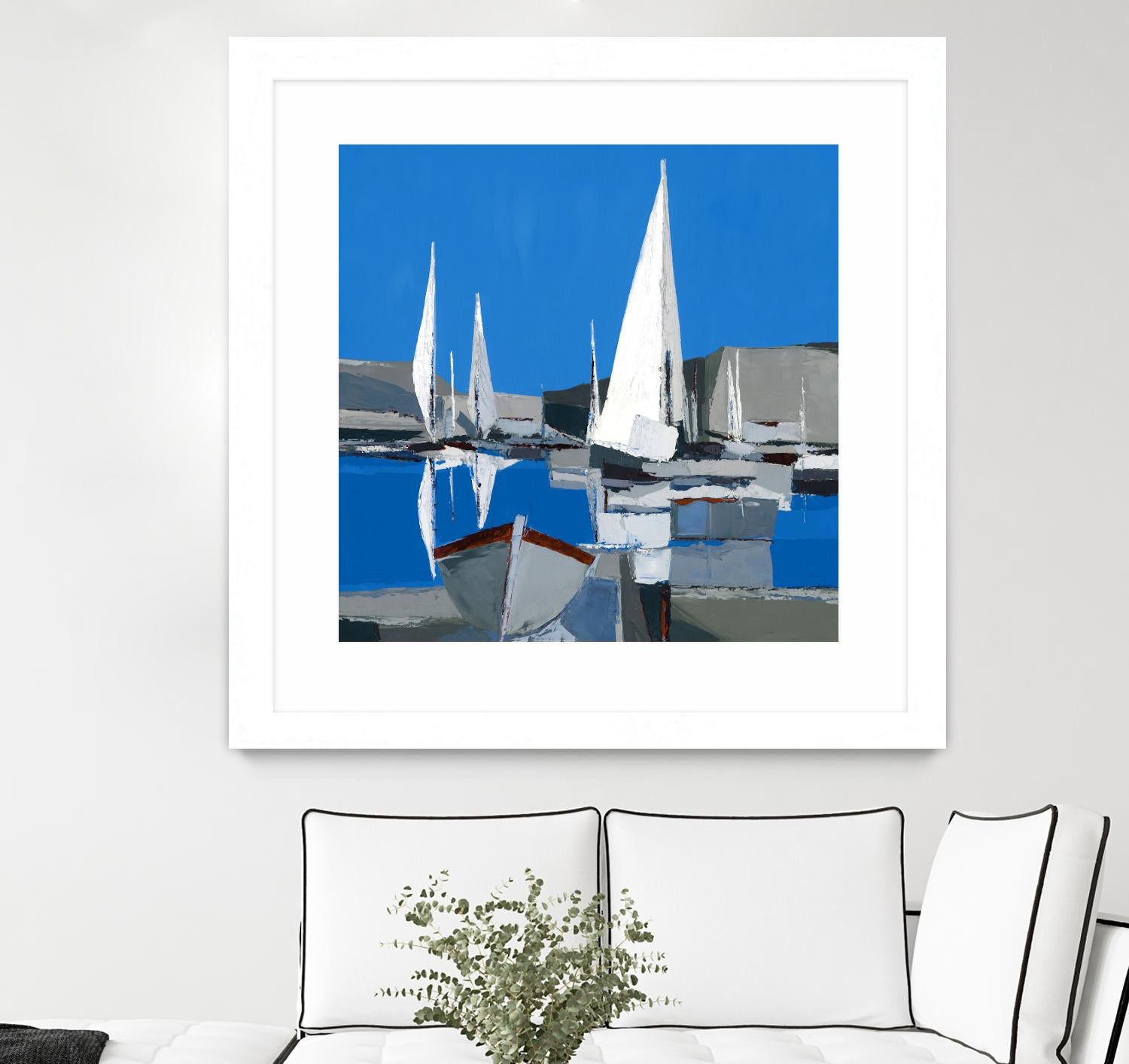 Voiles Blanches I by Demagny on GIANT ART - grey sea scene