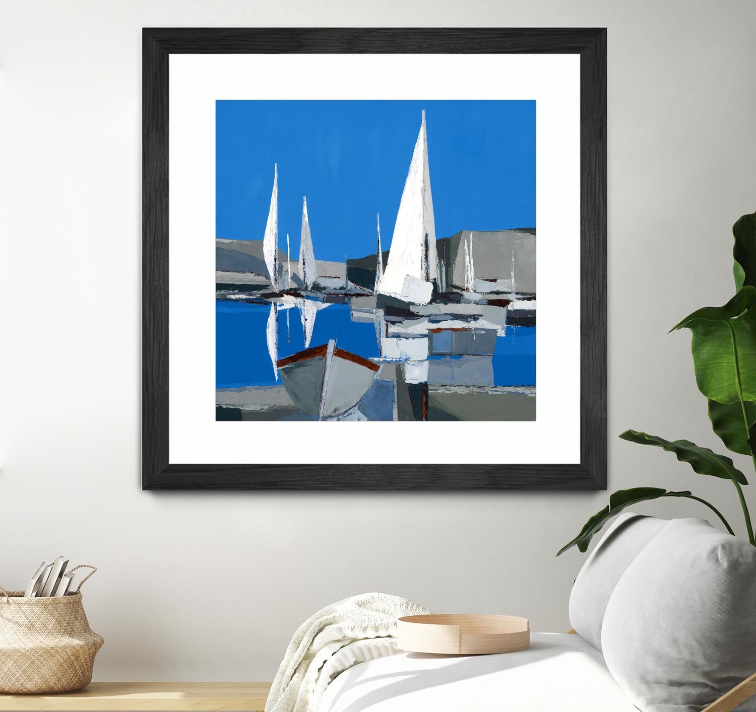 Voiles Blanches I by Demagny on GIANT ART - grey sea scene