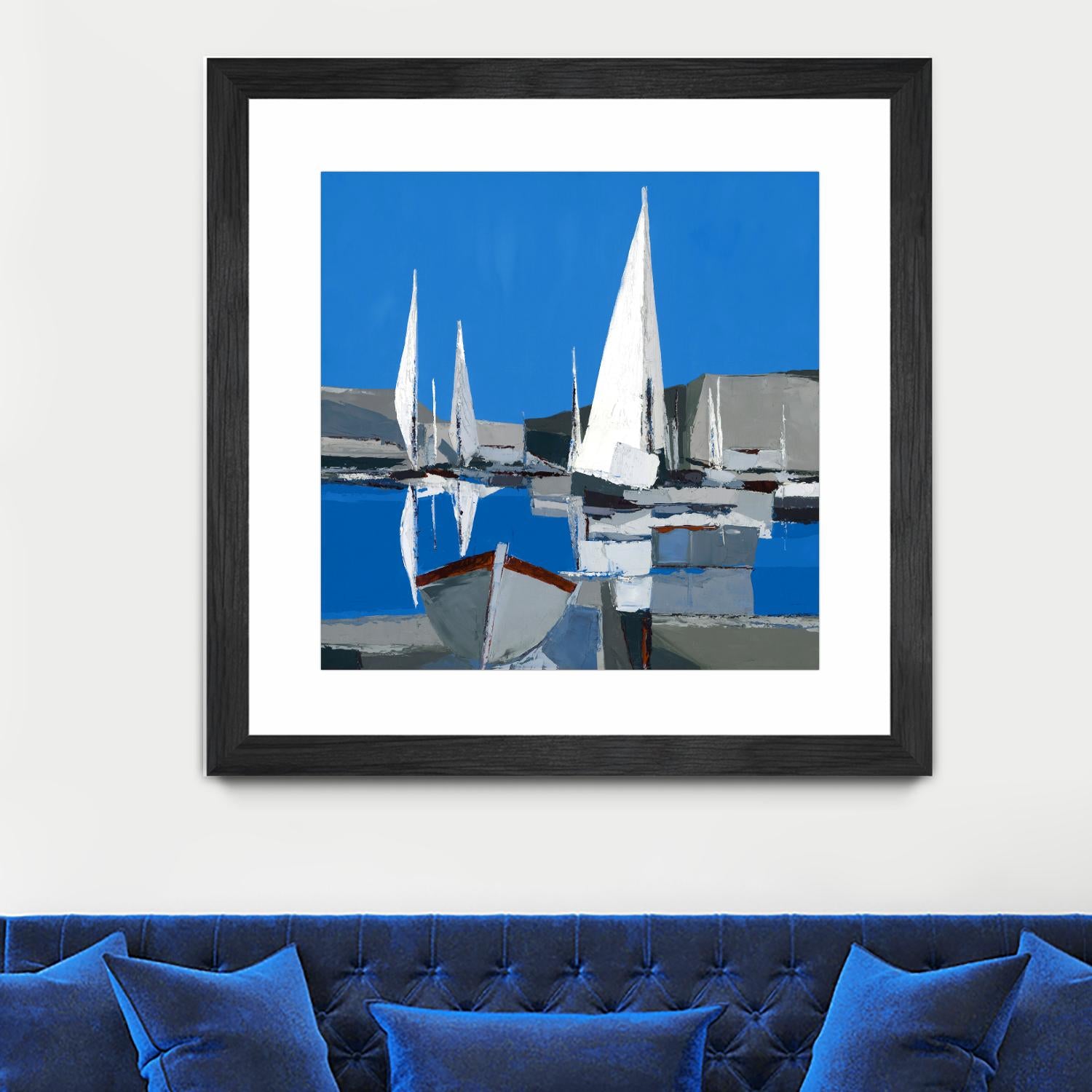 Voiles Blanches I by Demagny on GIANT ART - grey sea scene