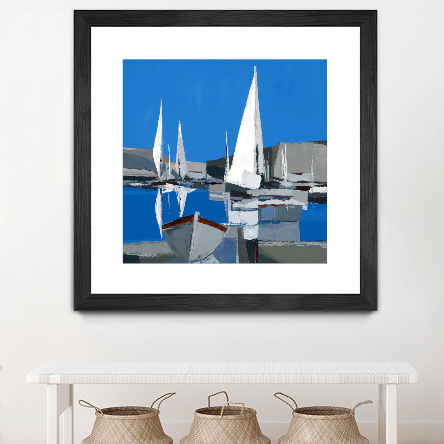 Voiles Blanches I by Demagny on GIANT ART - grey sea scene