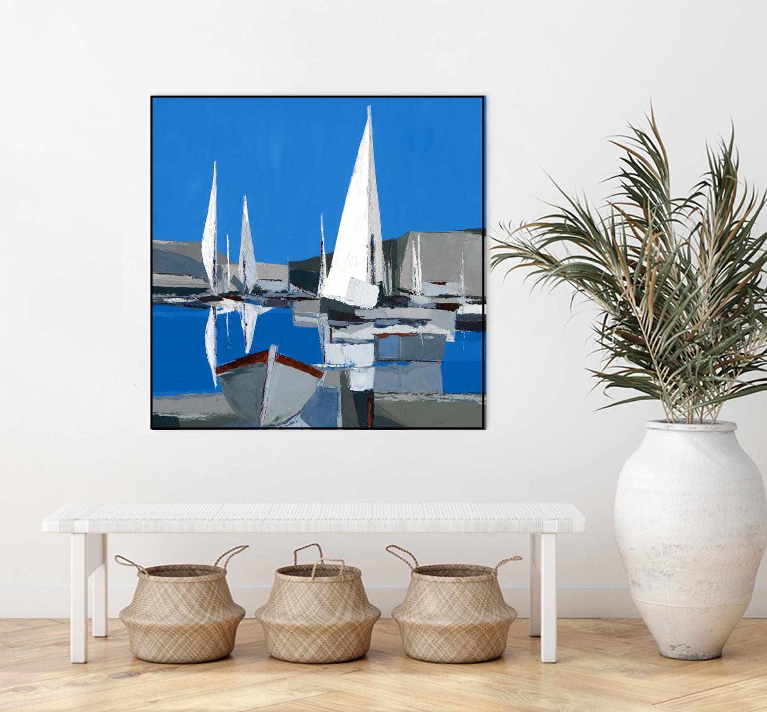 Voiles Blanches I by Demagny on GIANT ART - grey sea scene