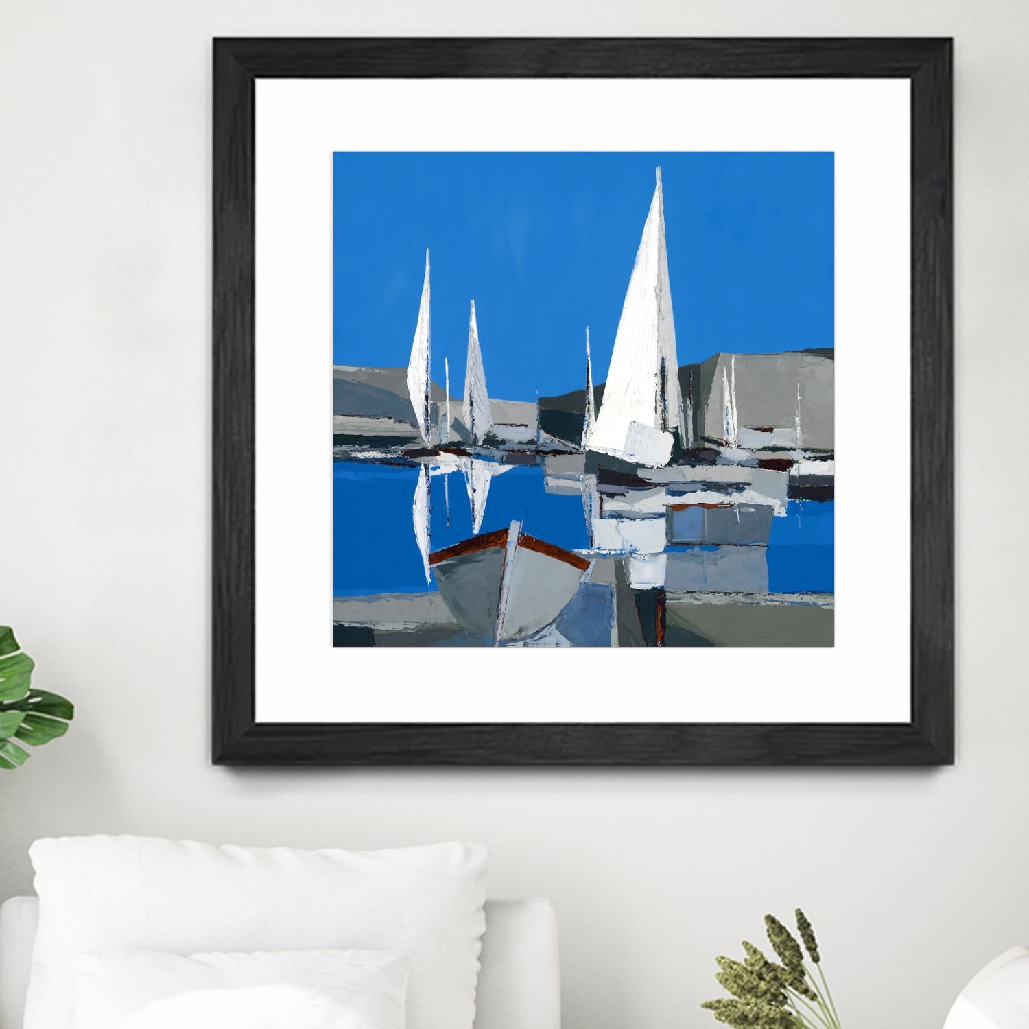 Voiles Blanches I by Demagny on GIANT ART - grey sea scene