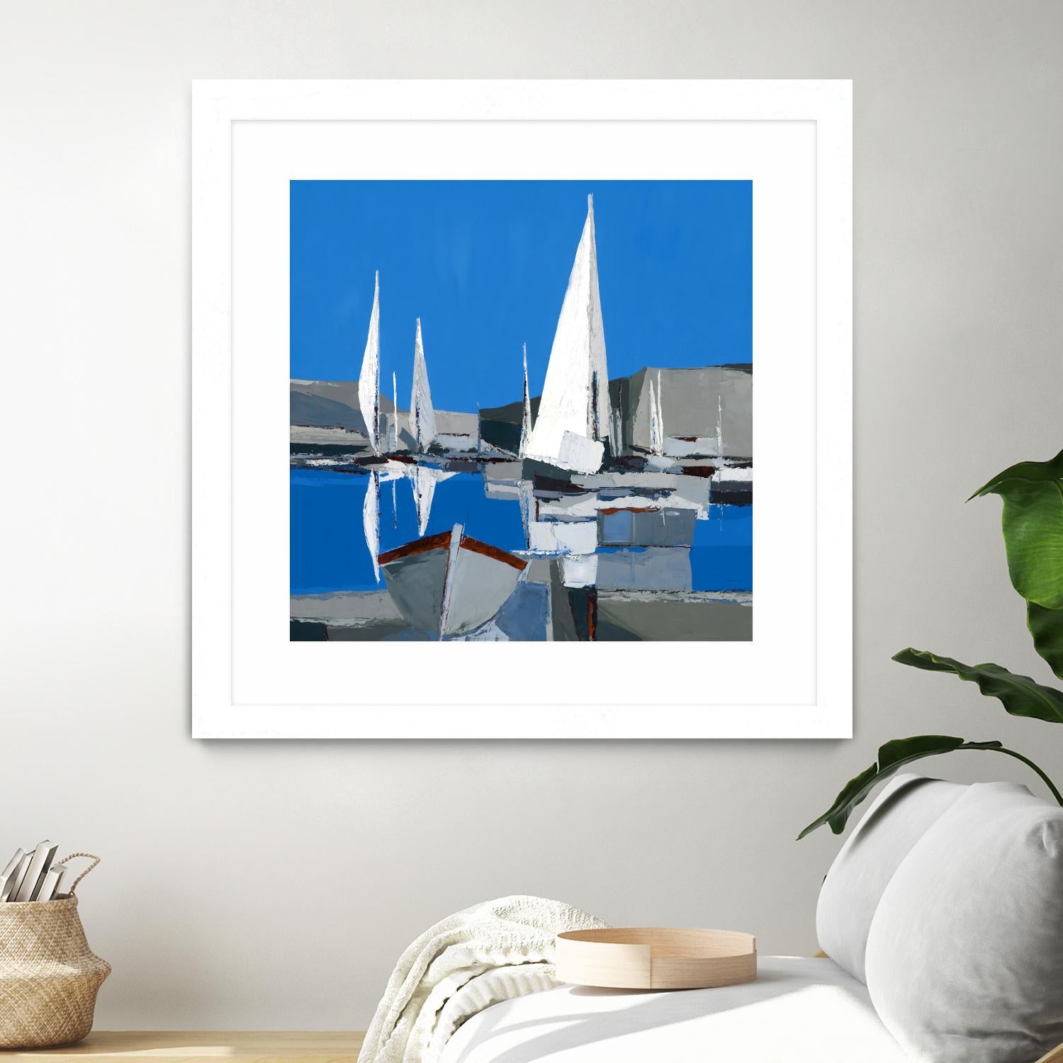 Voiles Blanches I by Demagny on GIANT ART - grey sea scene