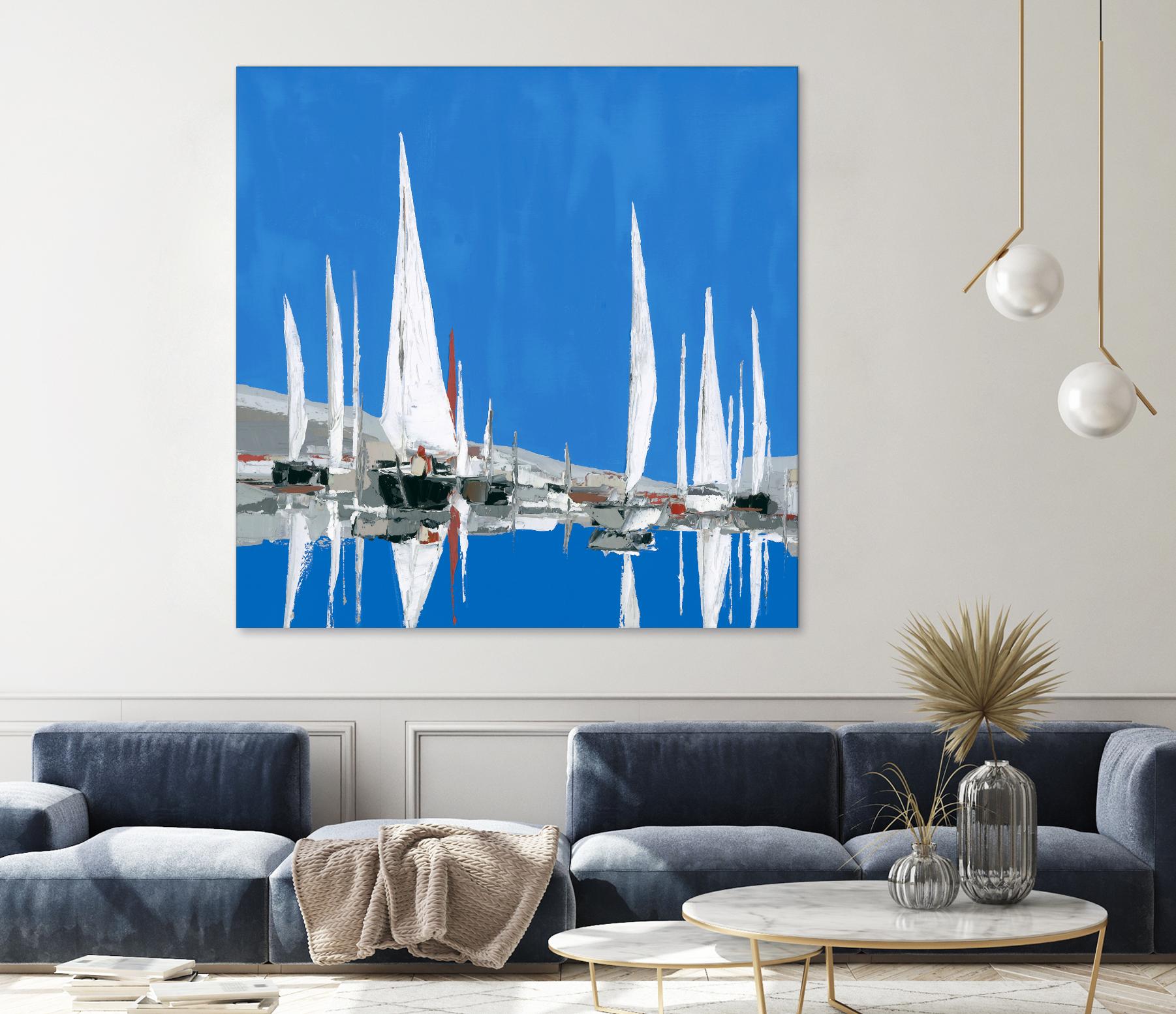 Voiles Blanches II by Demagny on GIANT ART - grey sea scene