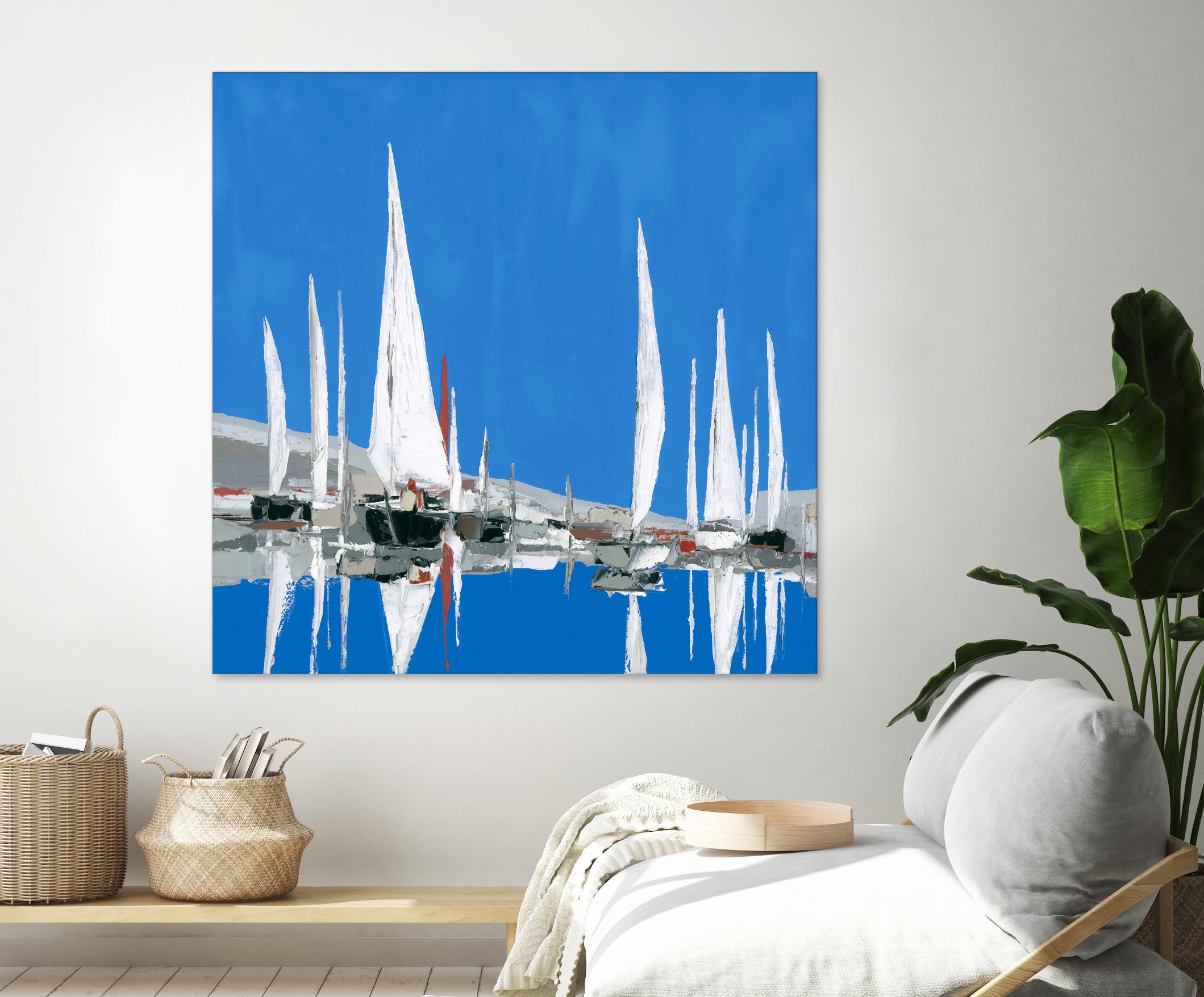 Voiles Blanches II by Demagny on GIANT ART - grey sea scene