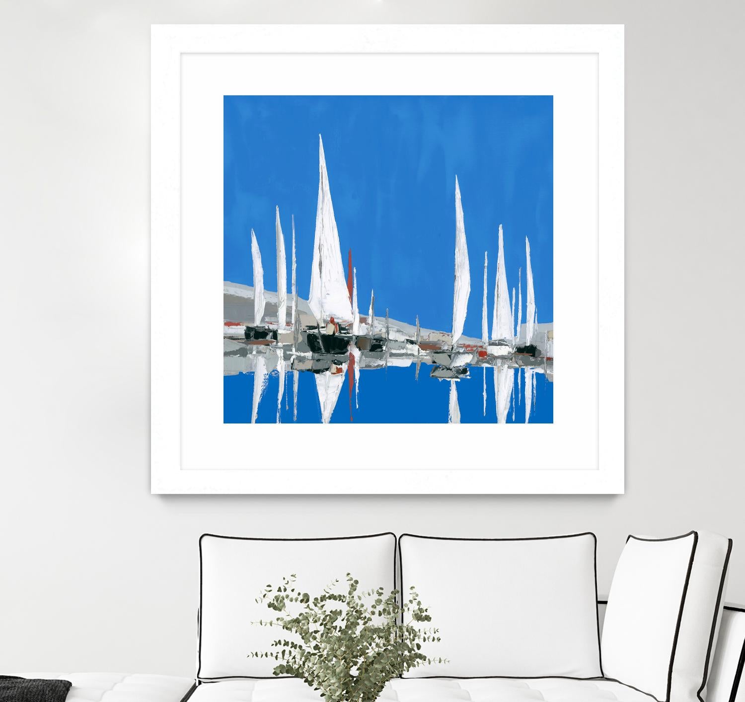 Voiles Blanches II by Demagny on GIANT ART - grey sea scene