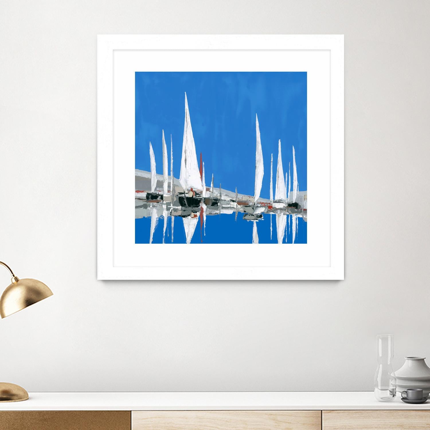 Voiles Blanches II by Demagny on GIANT ART - grey sea scene