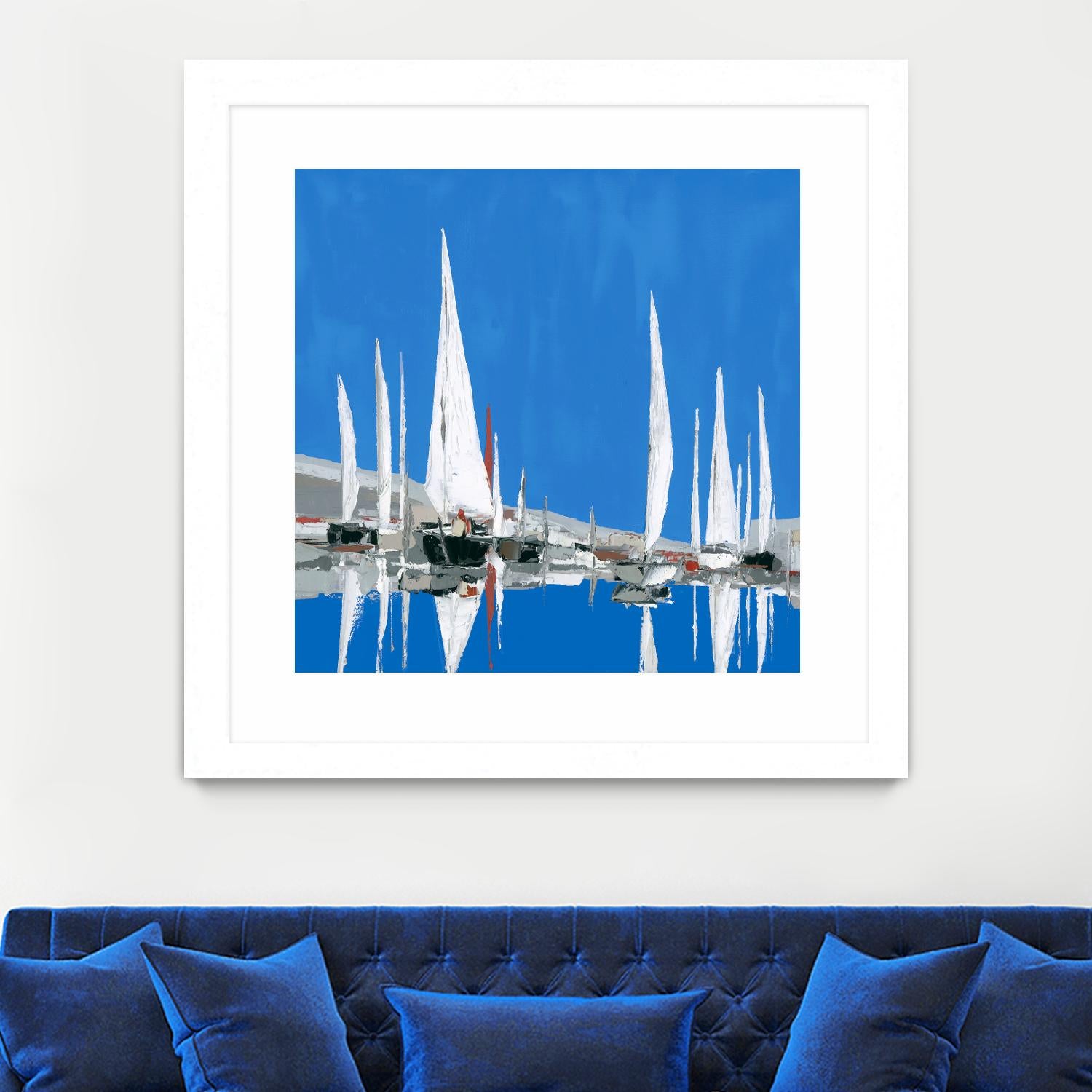 Voiles Blanches II by Demagny on GIANT ART - grey sea scene