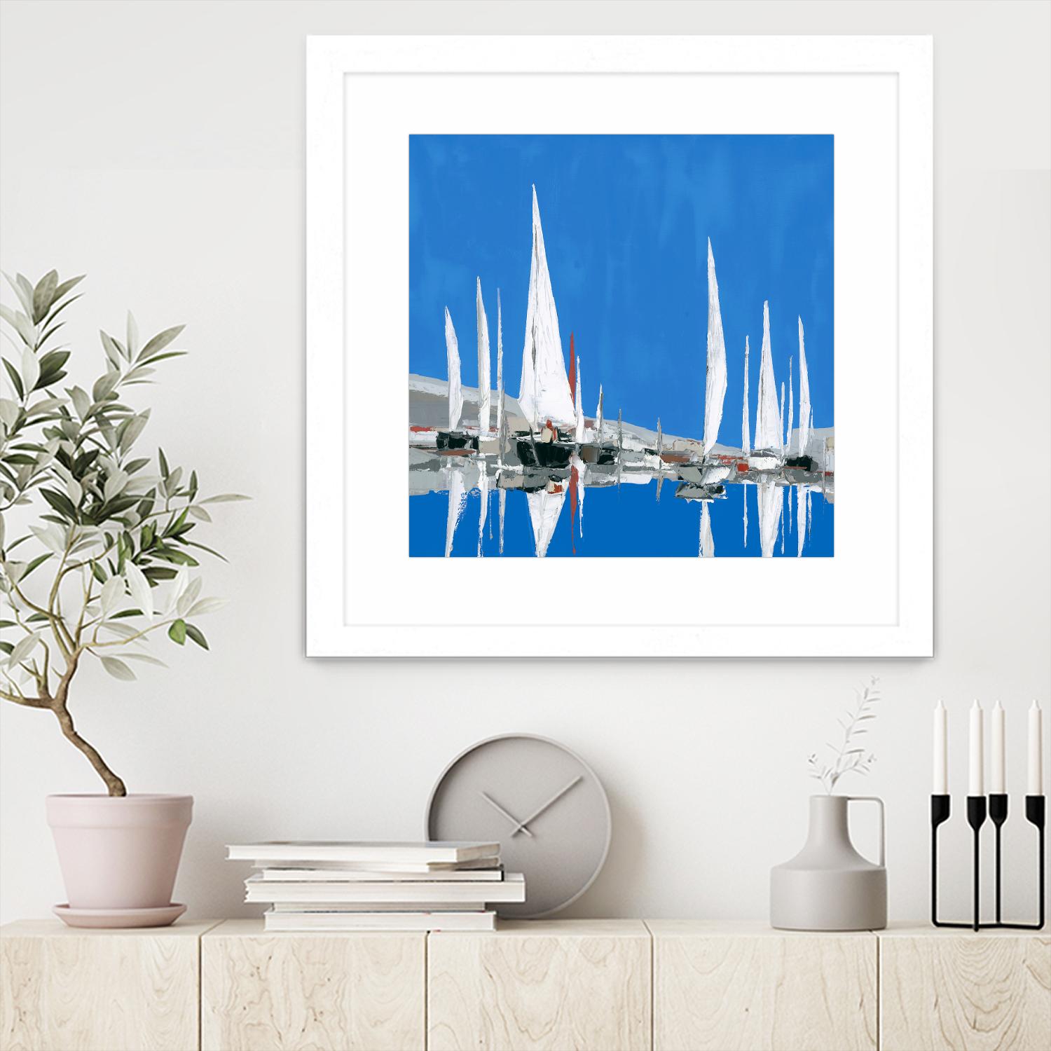 Voiles Blanches II by Demagny on GIANT ART - grey sea scene