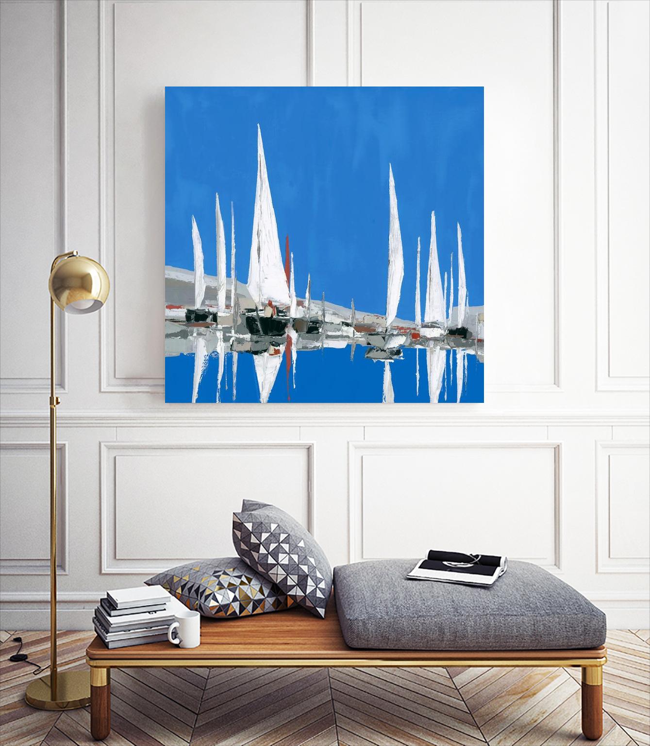 Voiles Blanches II by Demagny on GIANT ART - grey sea scene