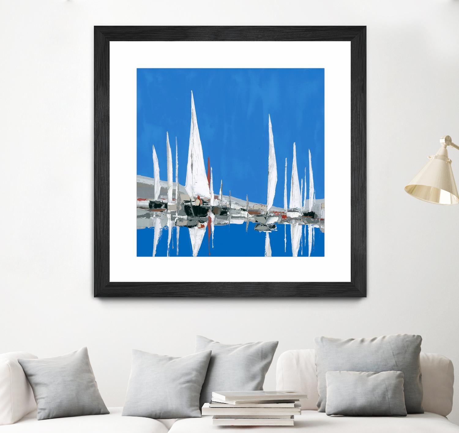 Voiles Blanches II by Demagny on GIANT ART - grey sea scene