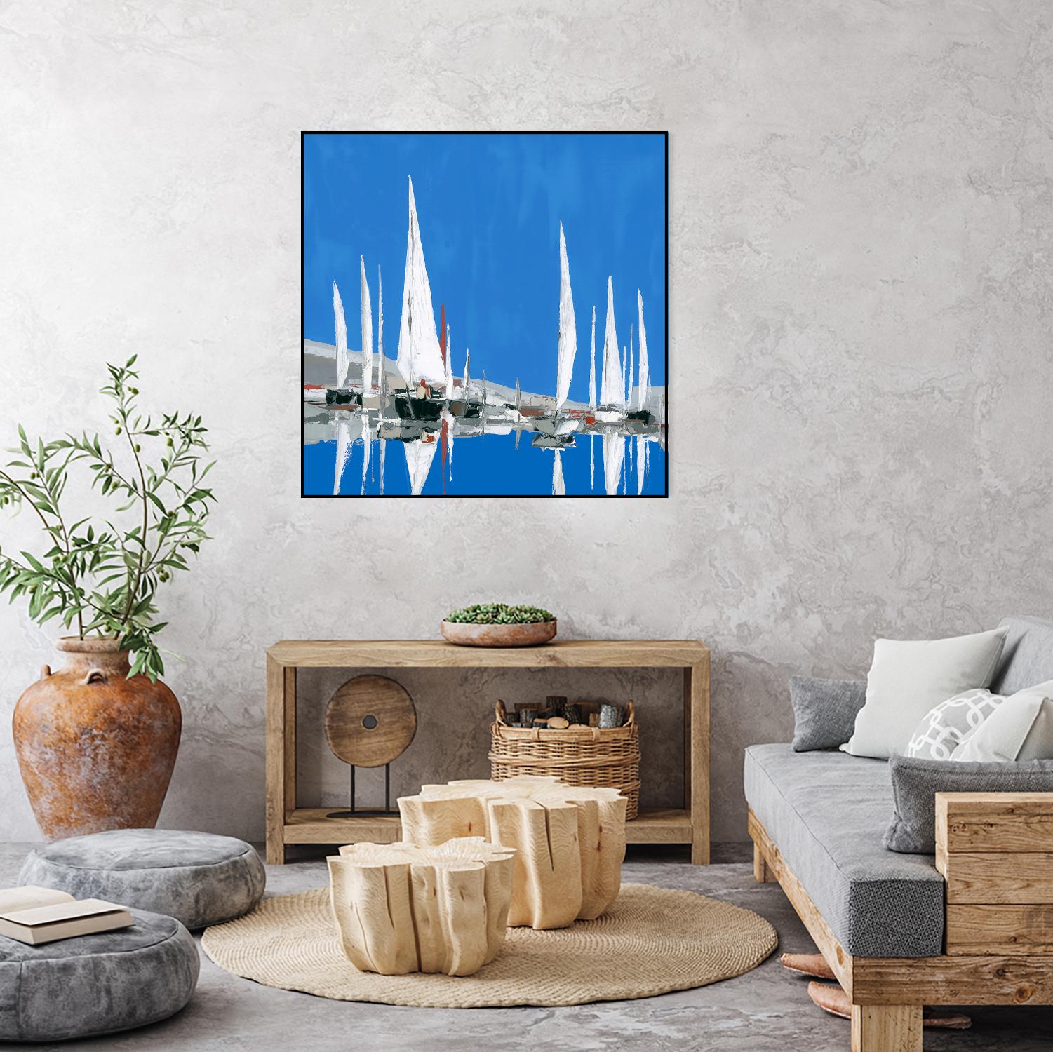 Voiles Blanches II by Demagny on GIANT ART - grey sea scene