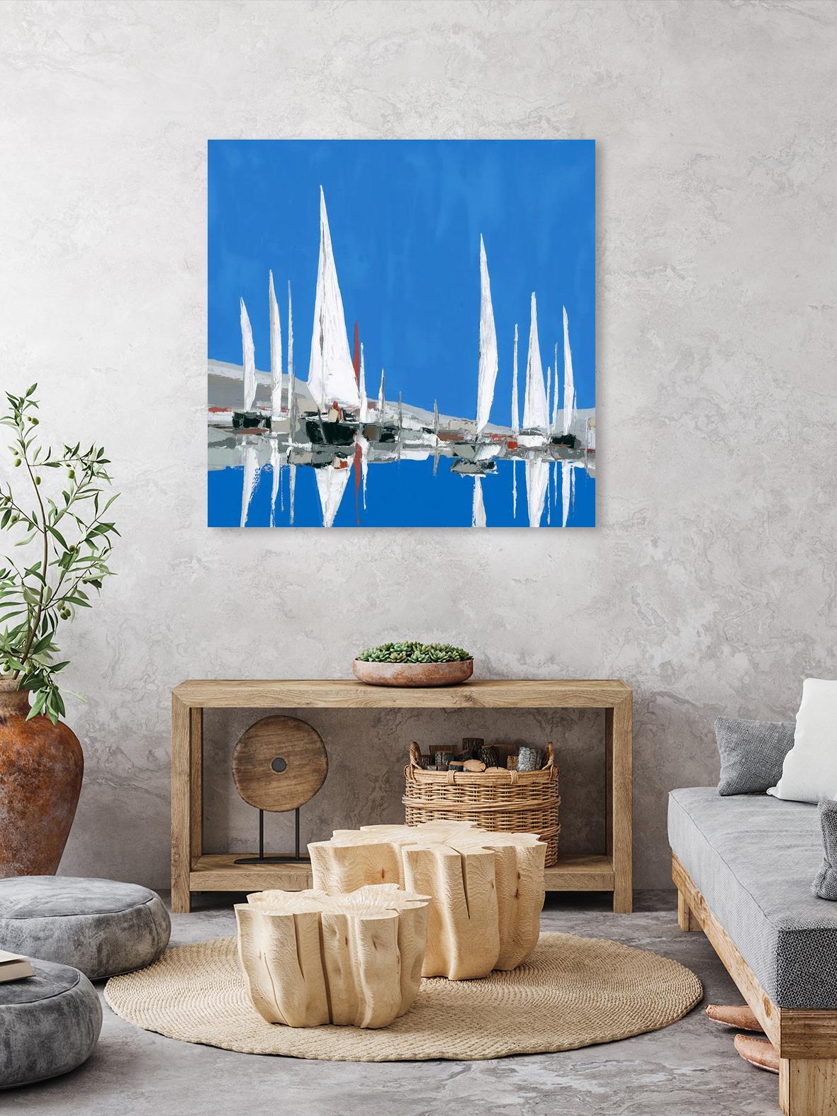 Voiles Blanches II by Demagny on GIANT ART - grey sea scene