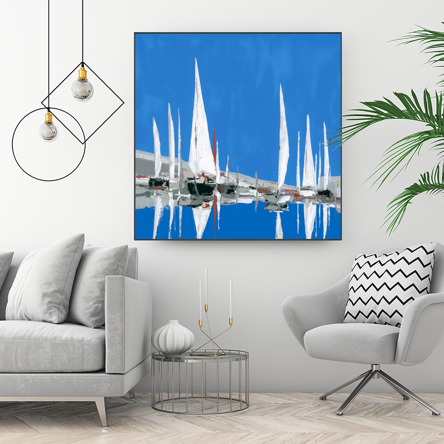 Voiles Blanches II by Demagny on GIANT ART - grey sea scene