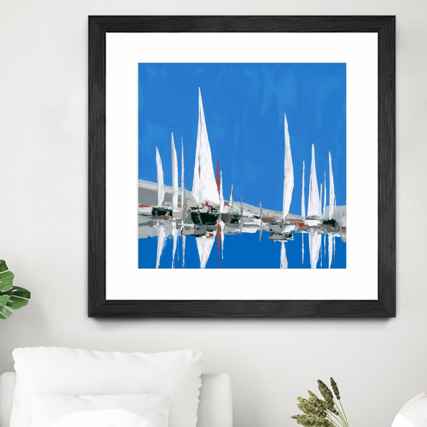 Voiles Blanches II by Demagny on GIANT ART - grey sea scene