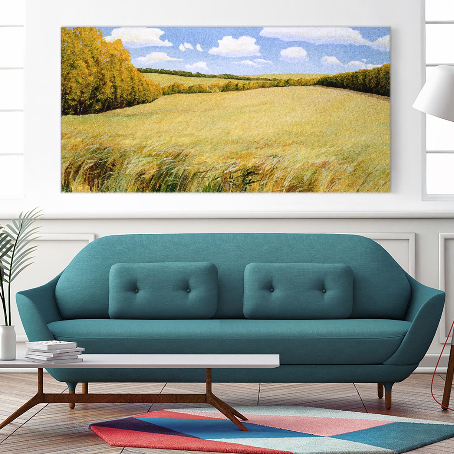 Wild Meadows by Stephen Henning on GIANT ART - blue landscape