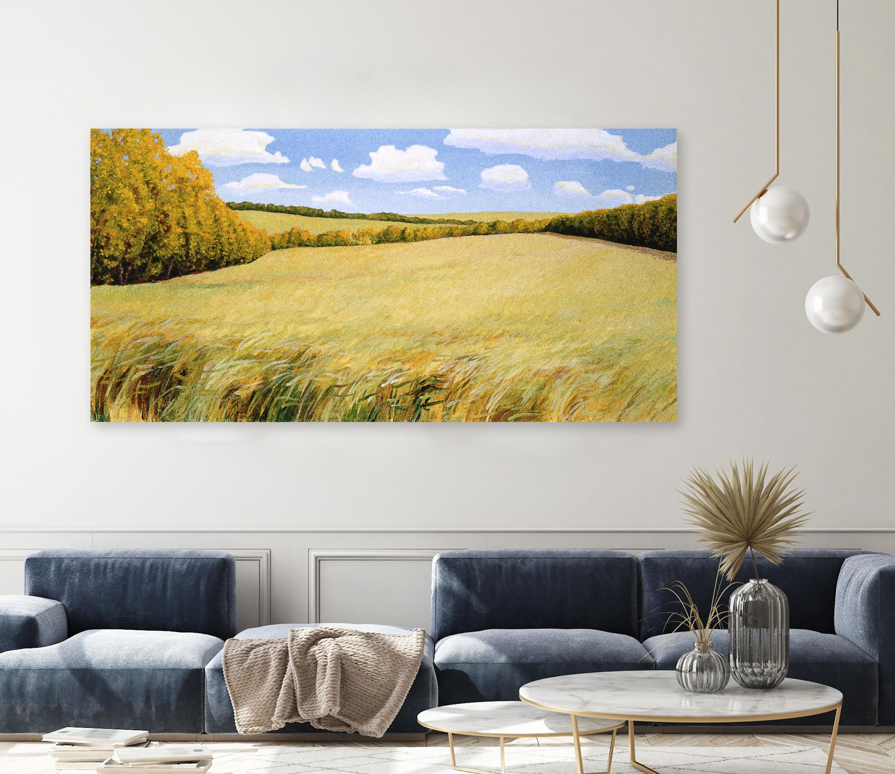 Wild Meadows by Stephen Henning on GIANT ART - blue landscape