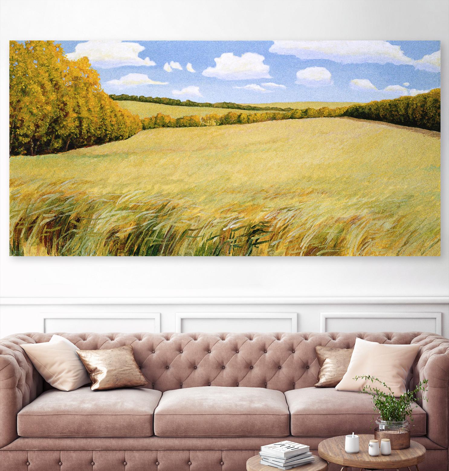 Wild Meadows by Stephen Henning on GIANT ART - blue landscape