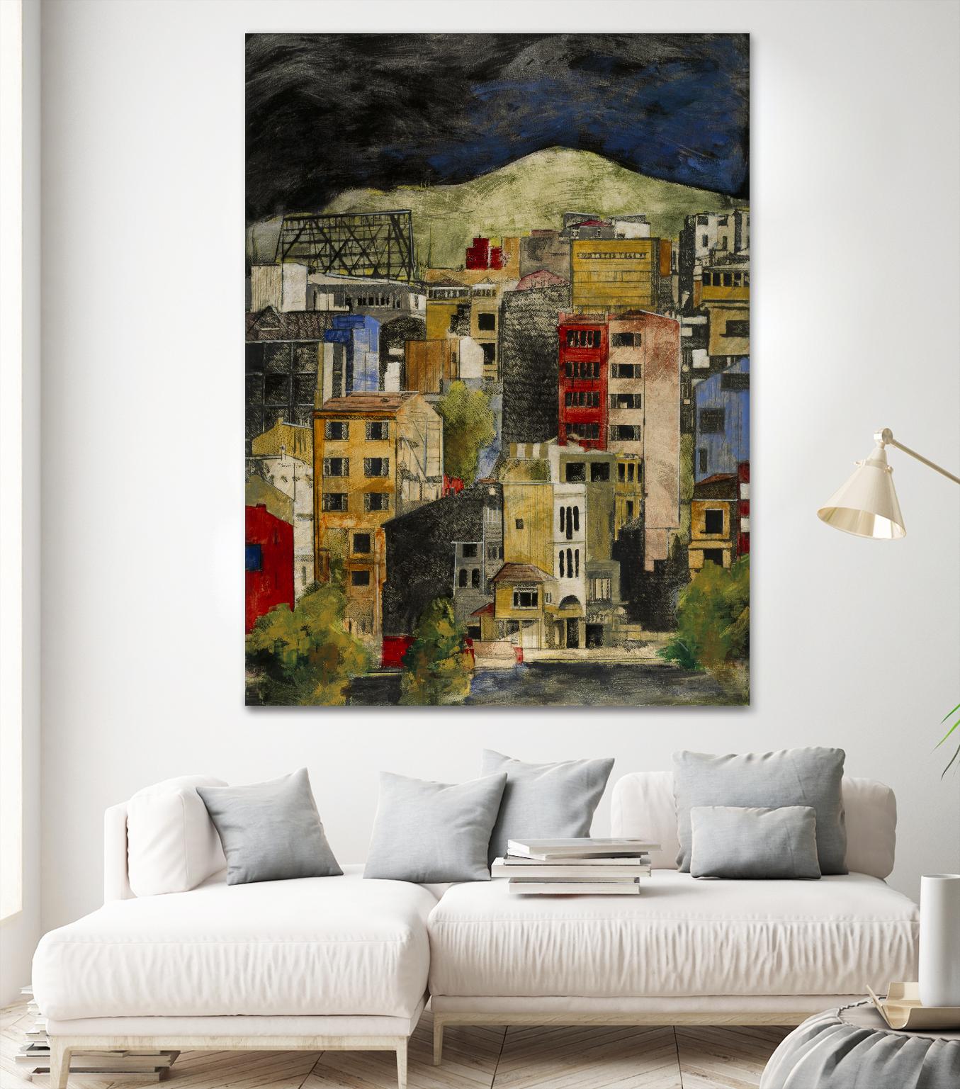 Urbana 2 by Susan Gillette on GIANT ART - beige city scene