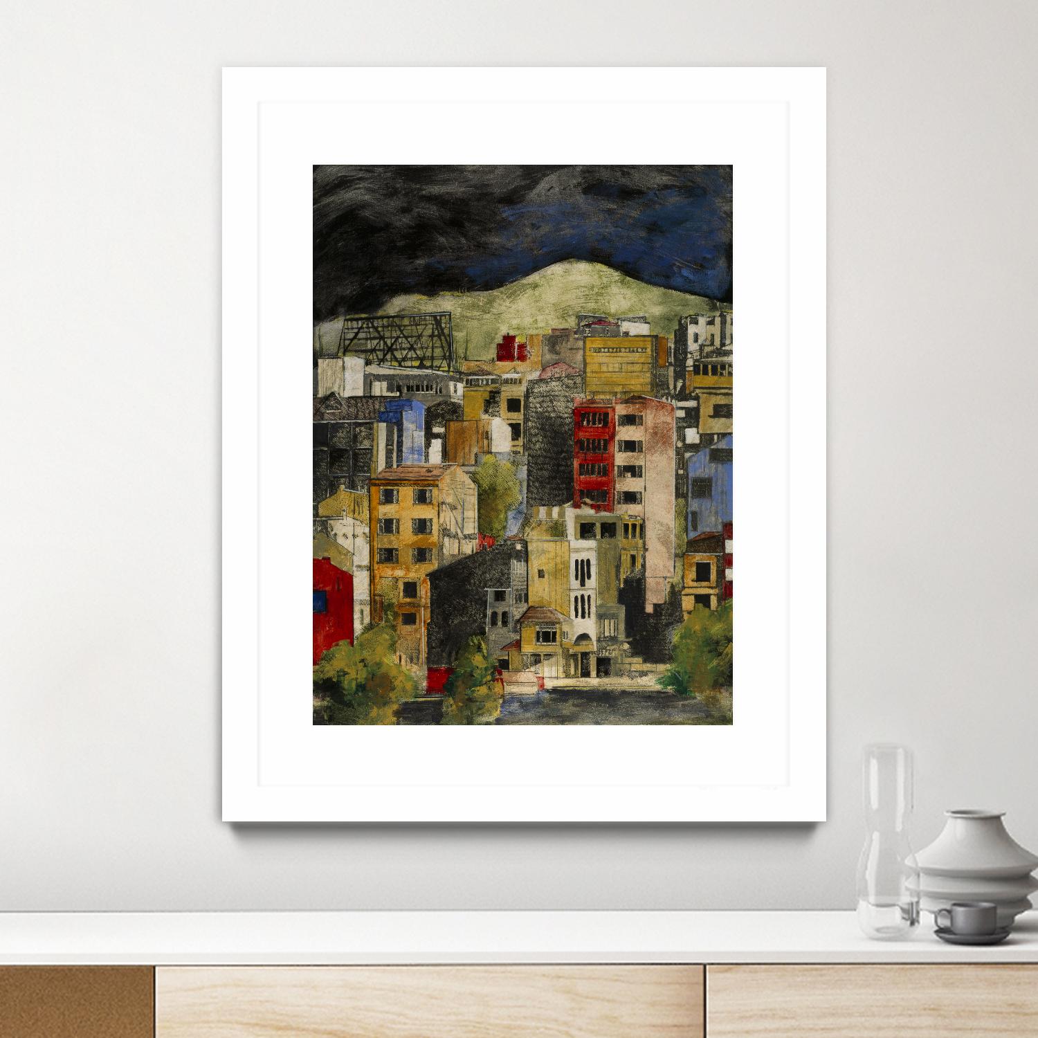 Urbana 2 by Susan Gillette on GIANT ART - beige city scene