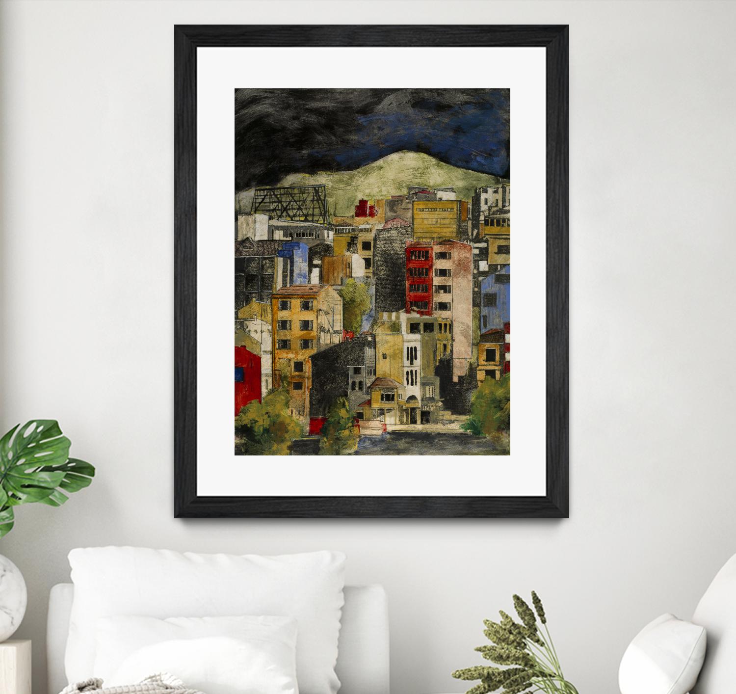 Urbana 2 by Susan Gillette on GIANT ART - beige city scene