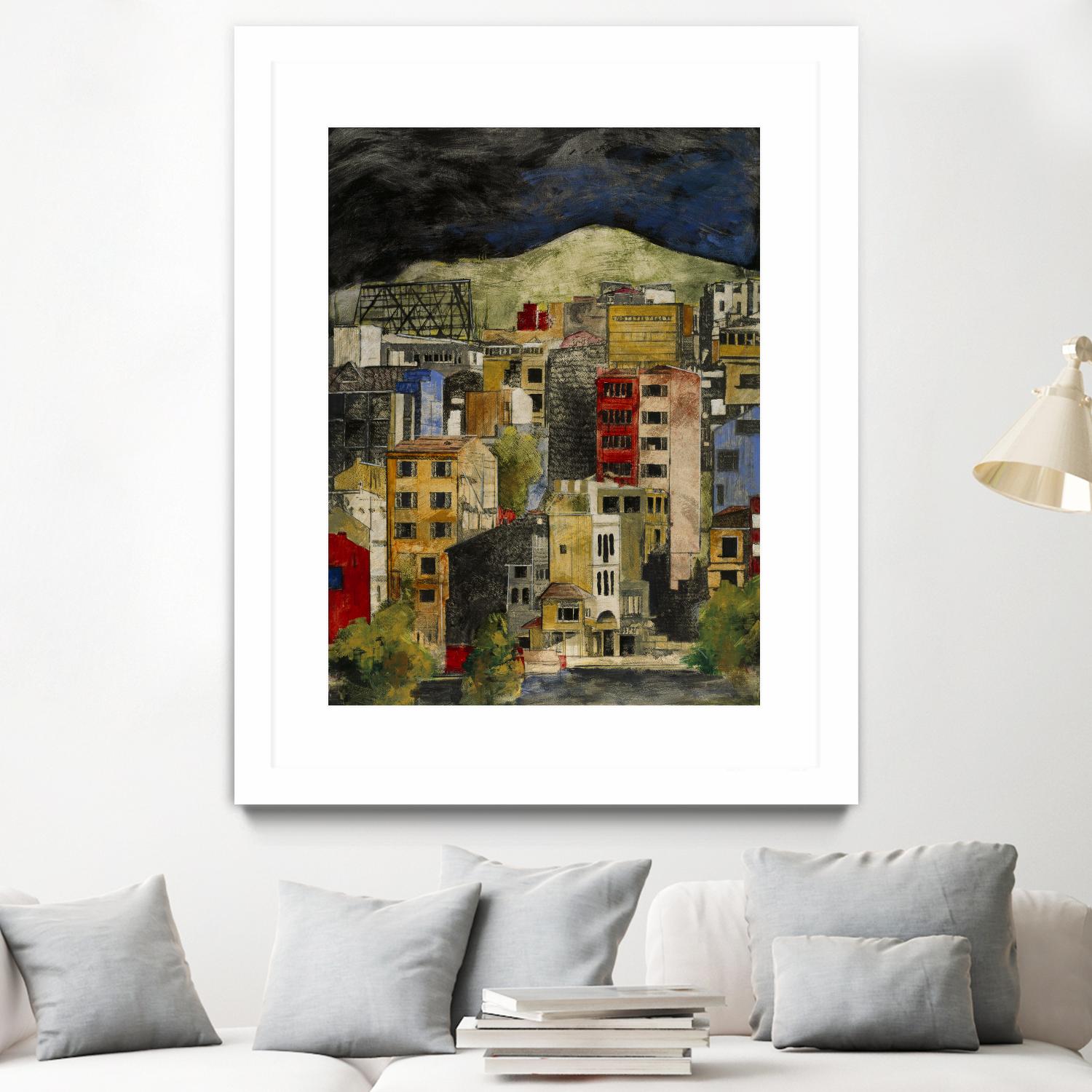 Urbana 2 by Susan Gillette on GIANT ART - beige city scene