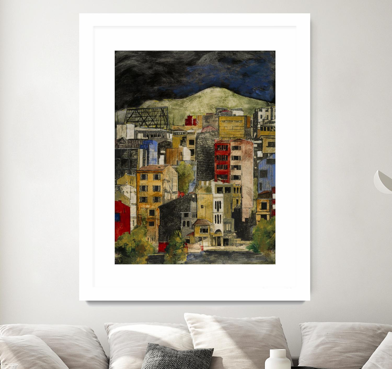 Urbana 2 by Susan Gillette on GIANT ART - beige city scene