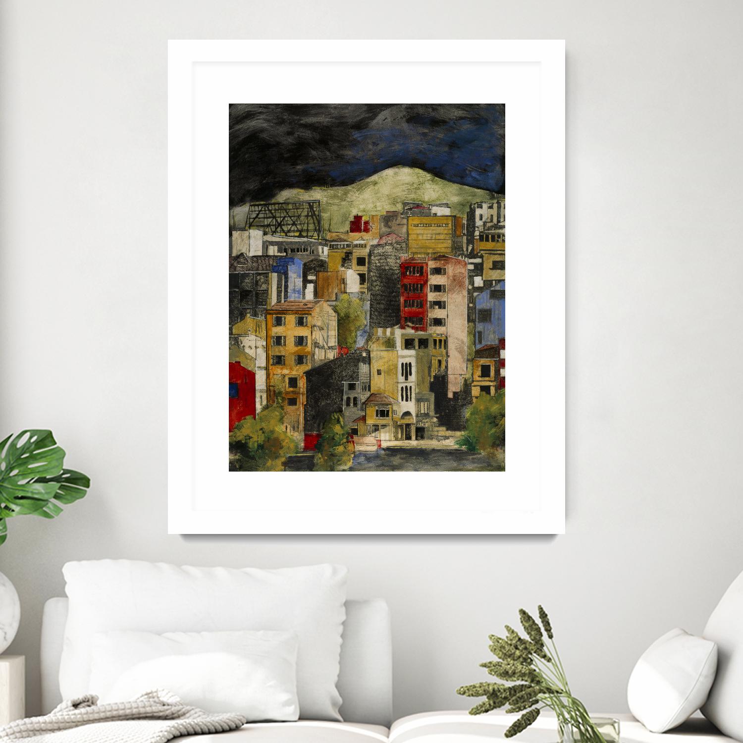 Urbana 2 by Susan Gillette on GIANT ART - beige city scene