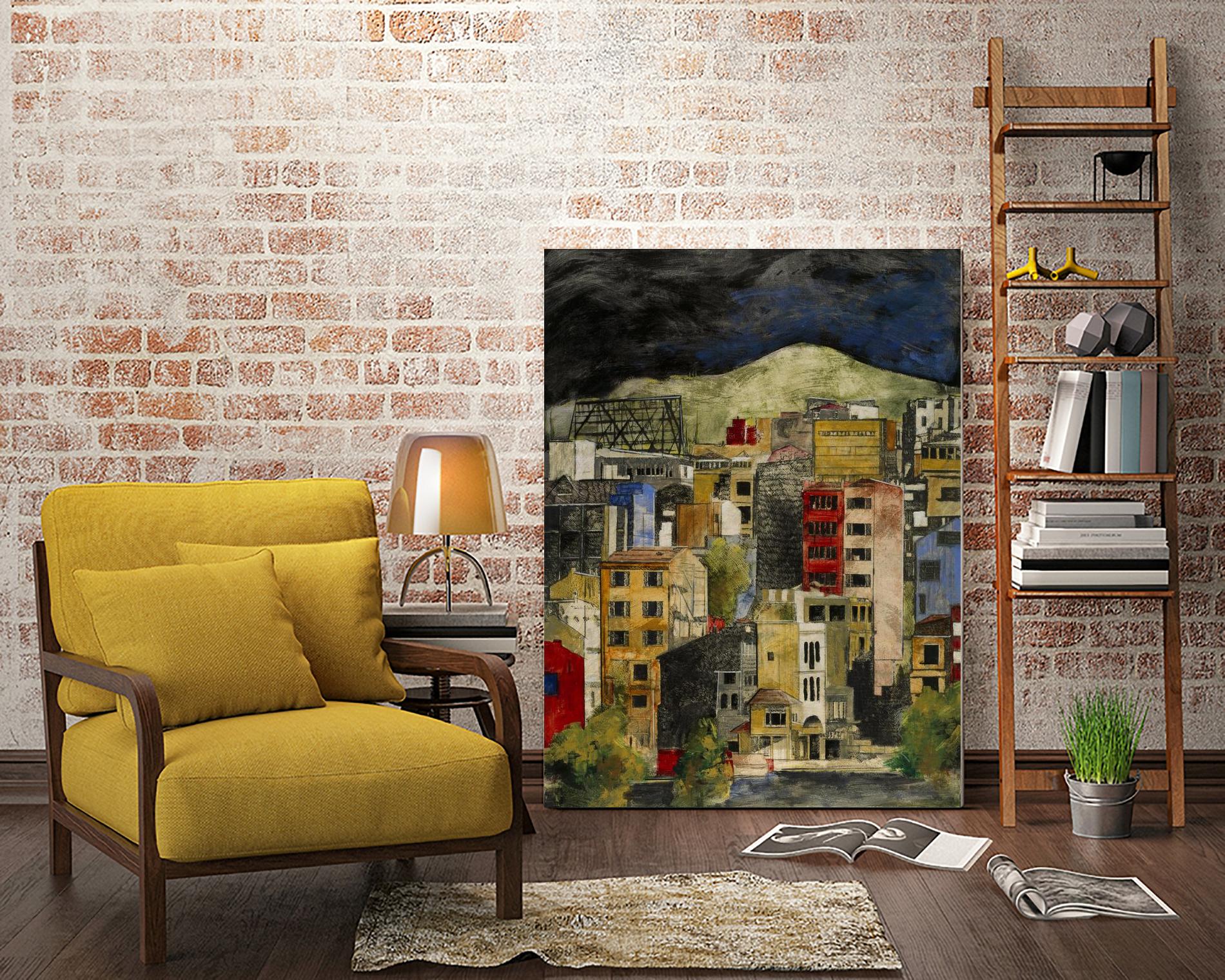Urbana 2 by Susan Gillette on GIANT ART - beige city scene