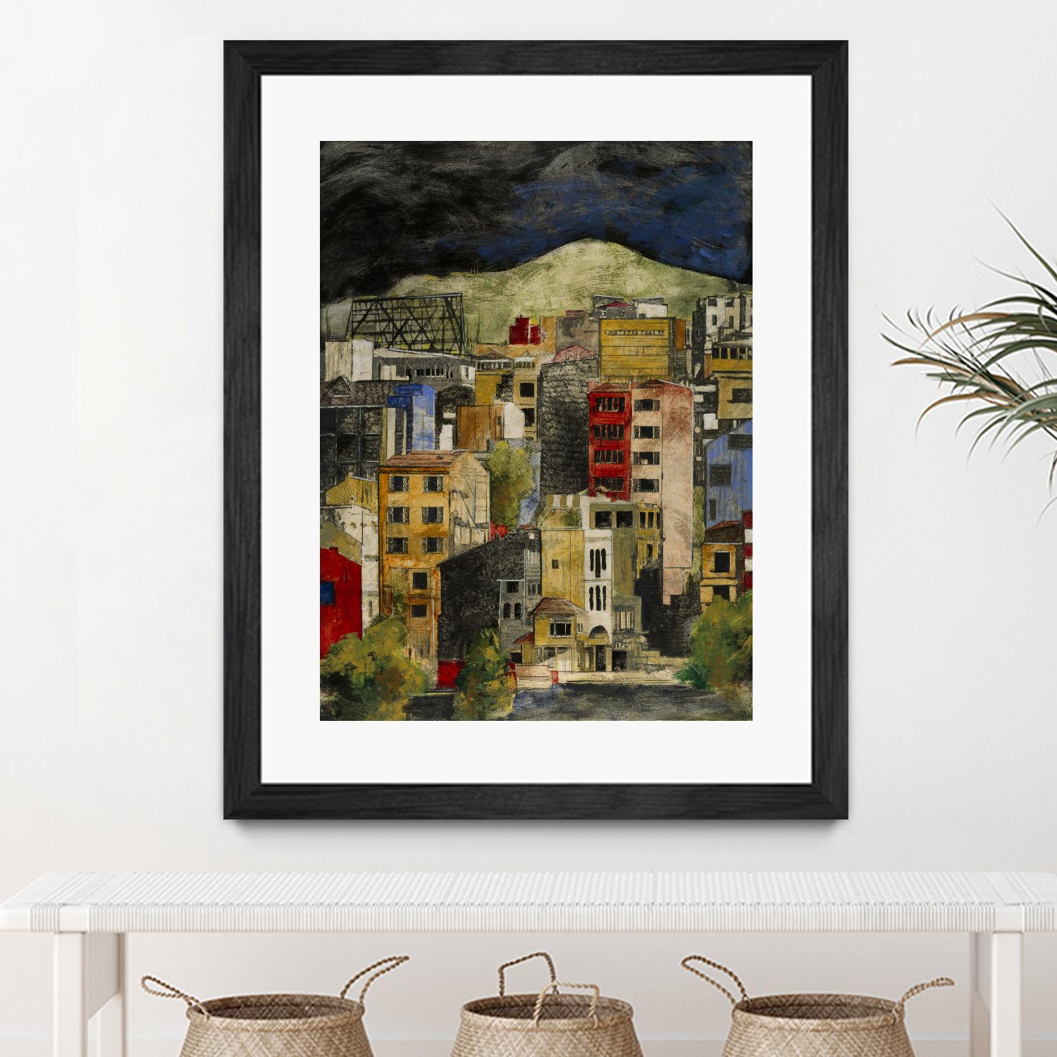 Urbana 2 by Susan Gillette on GIANT ART - beige city scene