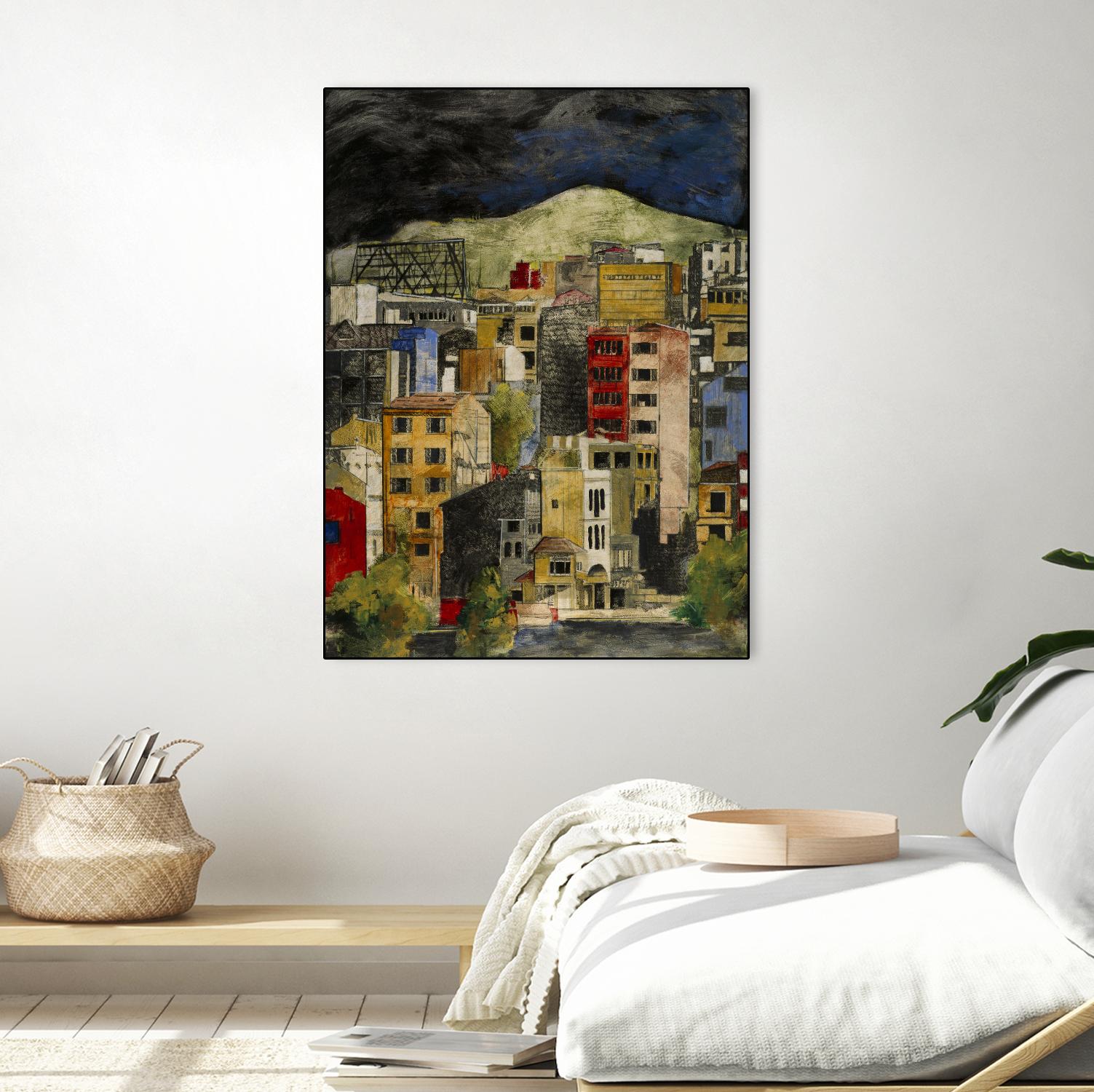 Urbana 2 by Susan Gillette on GIANT ART - beige city scene