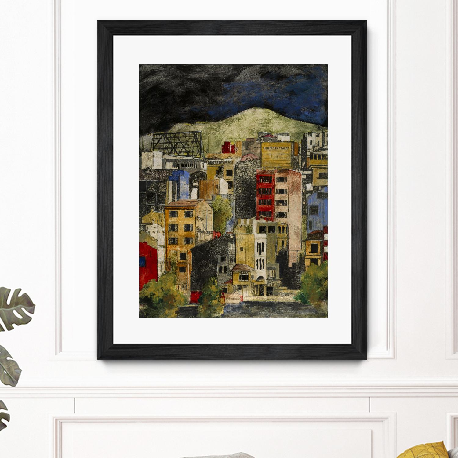 Urbana 2 by Susan Gillette on GIANT ART - beige city scene