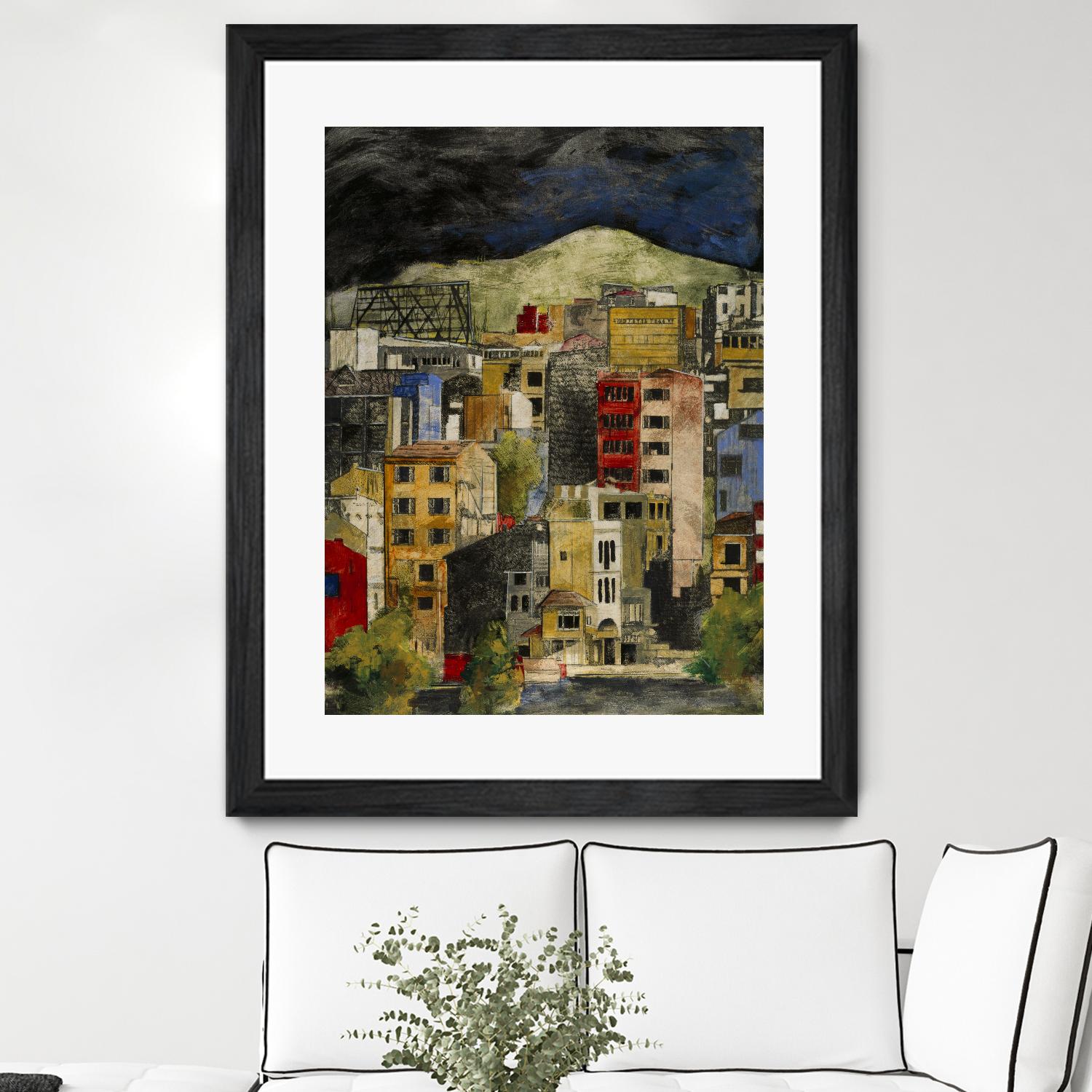 Urbana 2 by Susan Gillette on GIANT ART - beige city scene