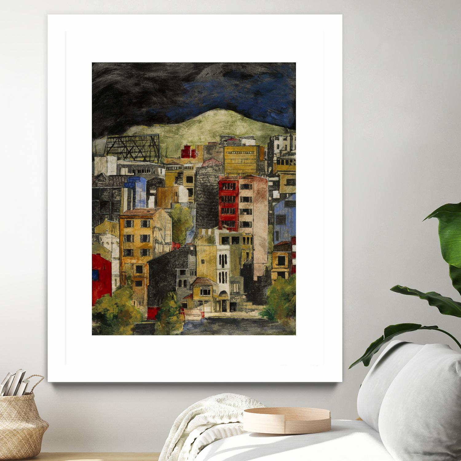 Urbana 2 by Susan Gillette on GIANT ART - beige city scene