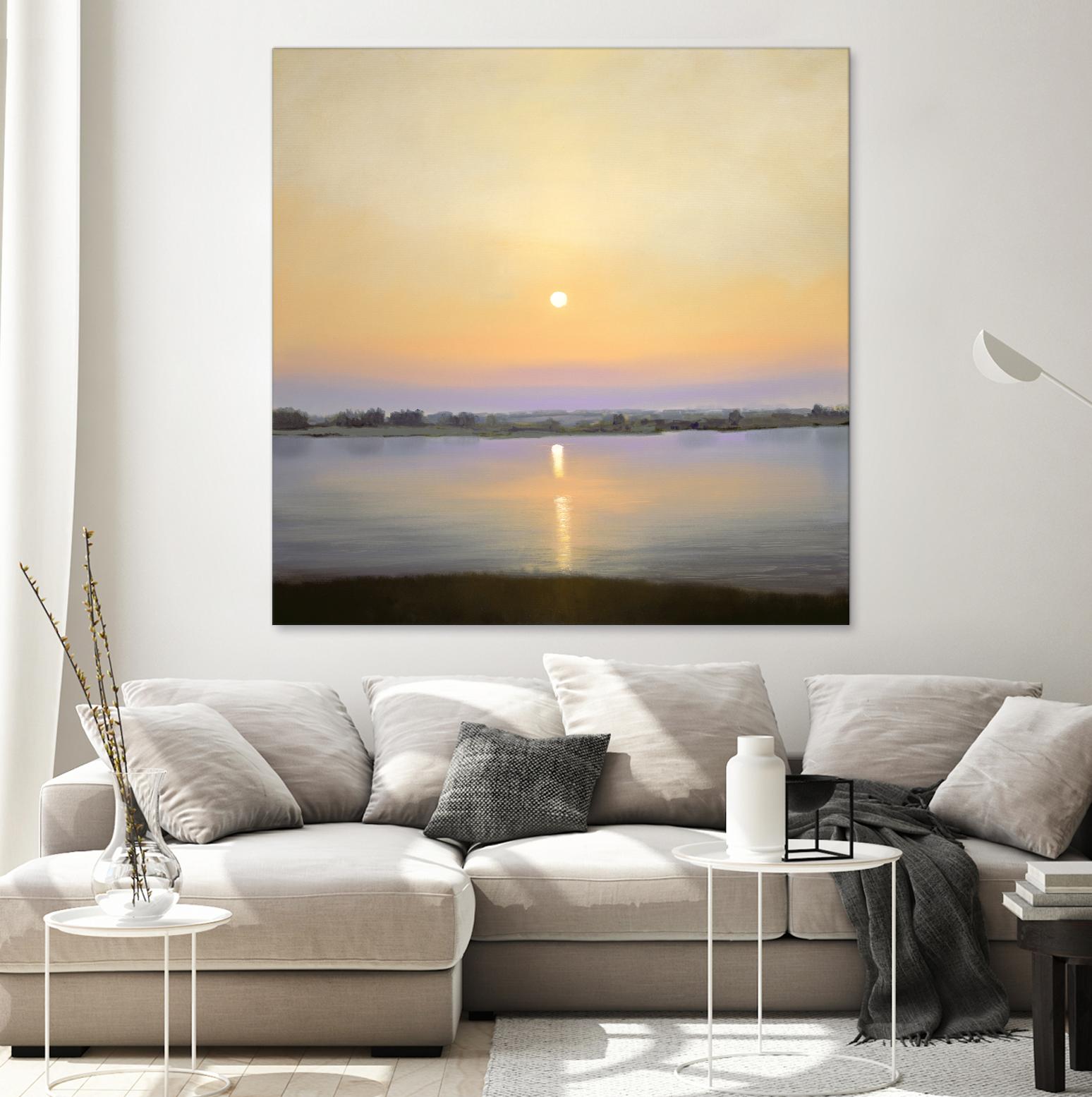 River Sunset by Matthew Hasty on GIANT ART - yellow landscape