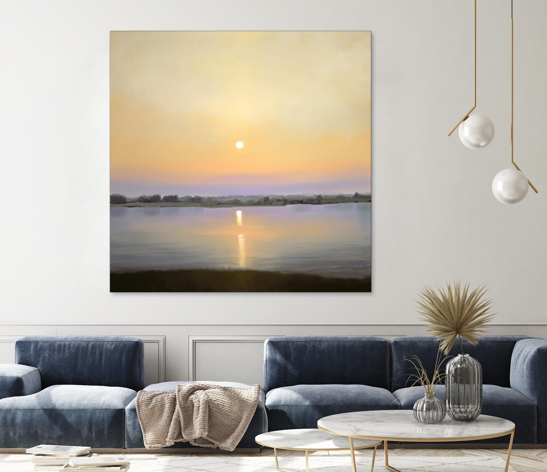 River Sunset by Matthew Hasty on GIANT ART - yellow landscape