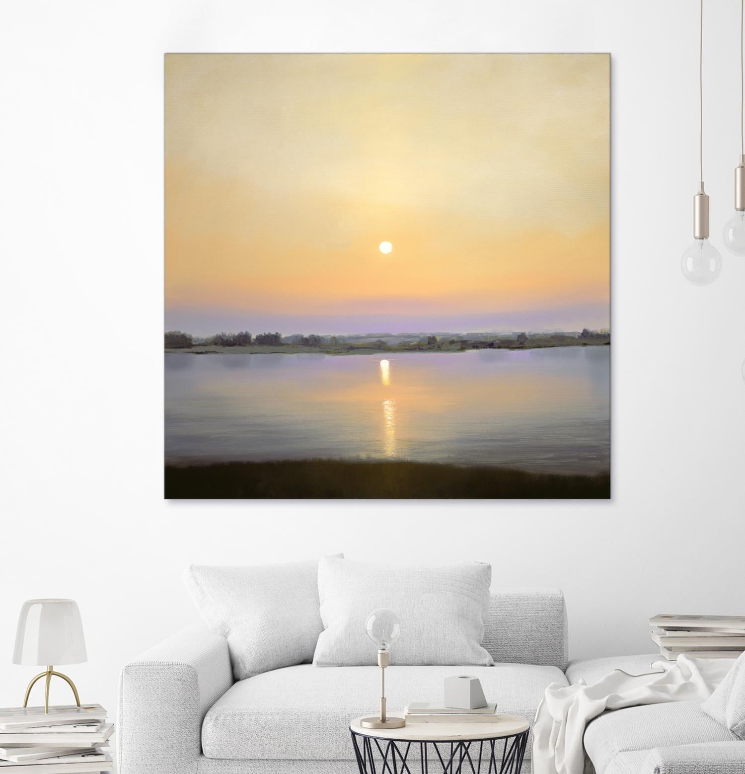 River Sunset by Matthew Hasty on GIANT ART - yellow landscape