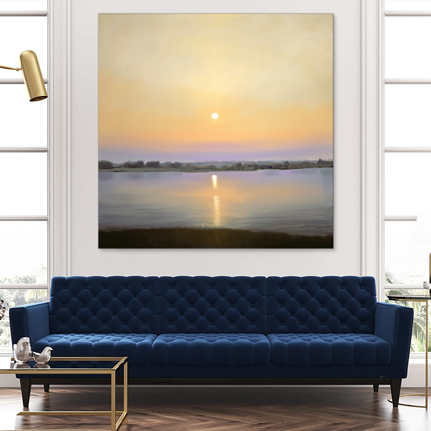 River Sunset by Matthew Hasty on GIANT ART - yellow landscape