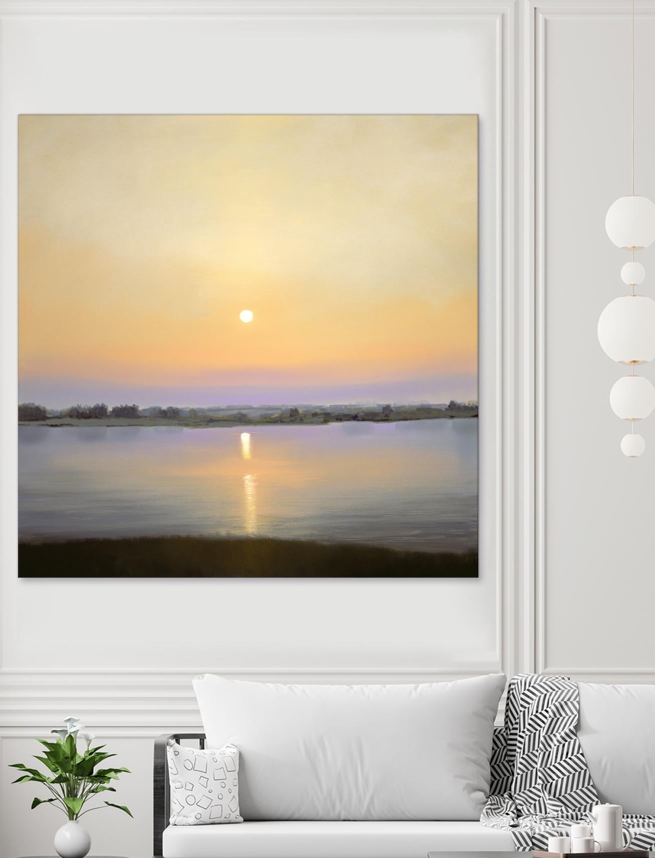 River Sunset by Matthew Hasty on GIANT ART - yellow landscape