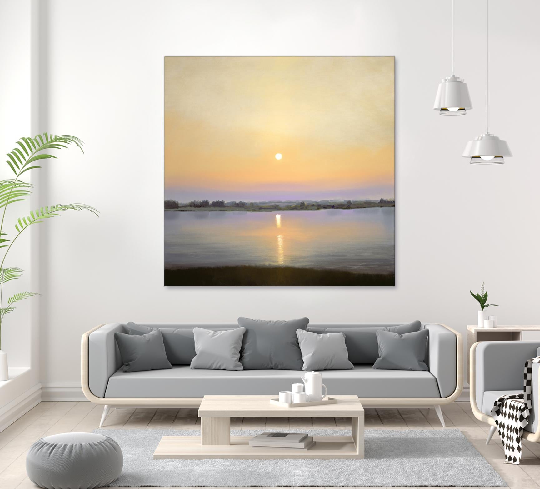 River Sunset by Matthew Hasty on GIANT ART - yellow landscape
