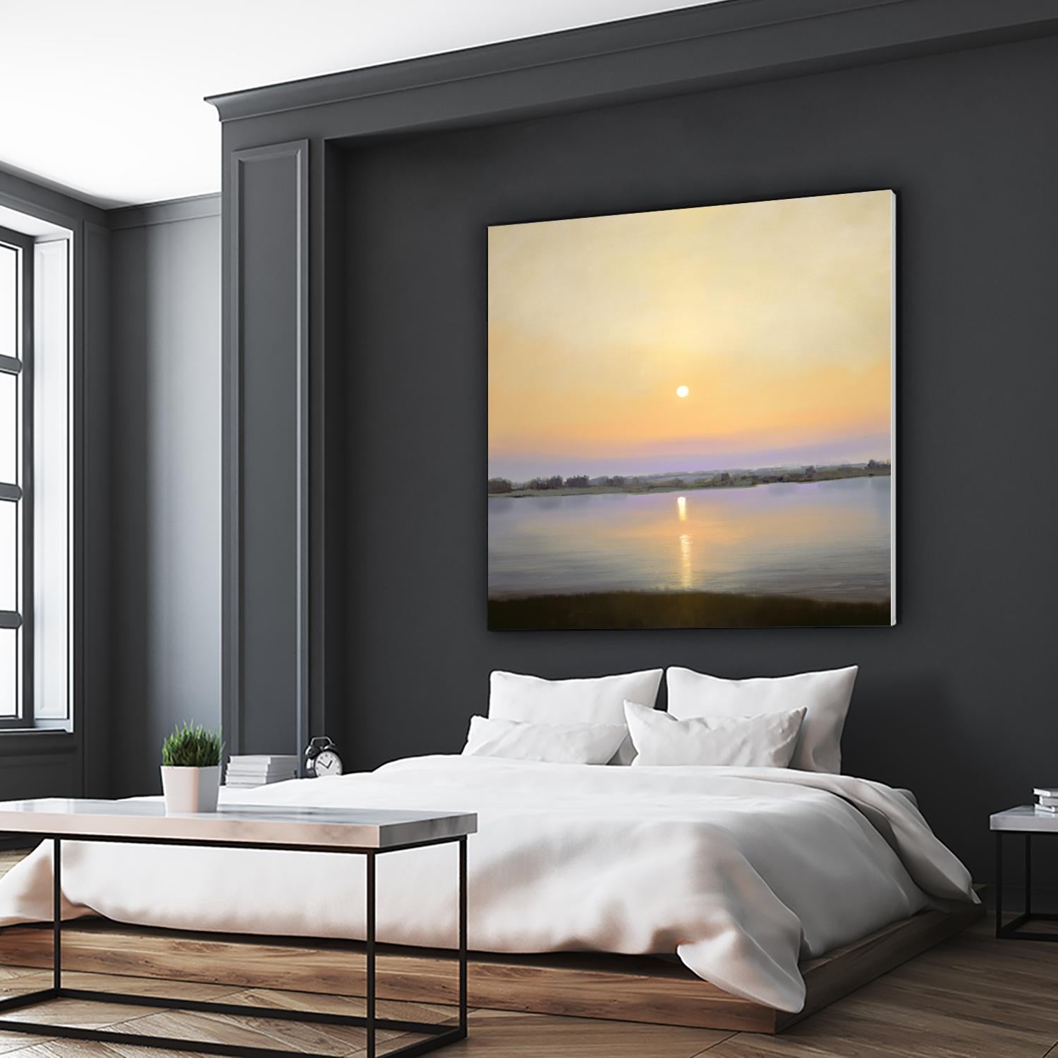 River Sunset by Matthew Hasty on GIANT ART - yellow landscape