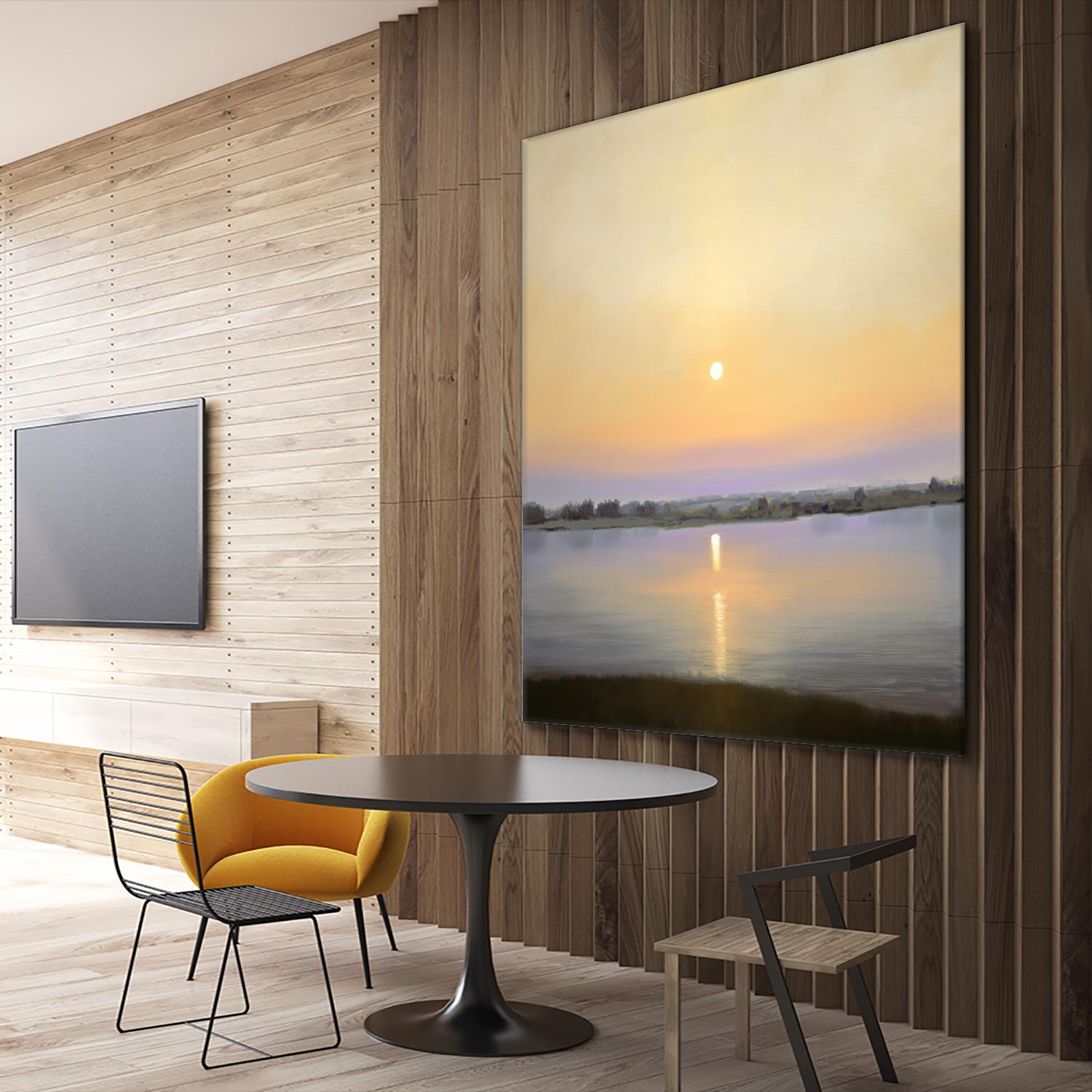 River Sunset by Matthew Hasty on GIANT ART - yellow landscape