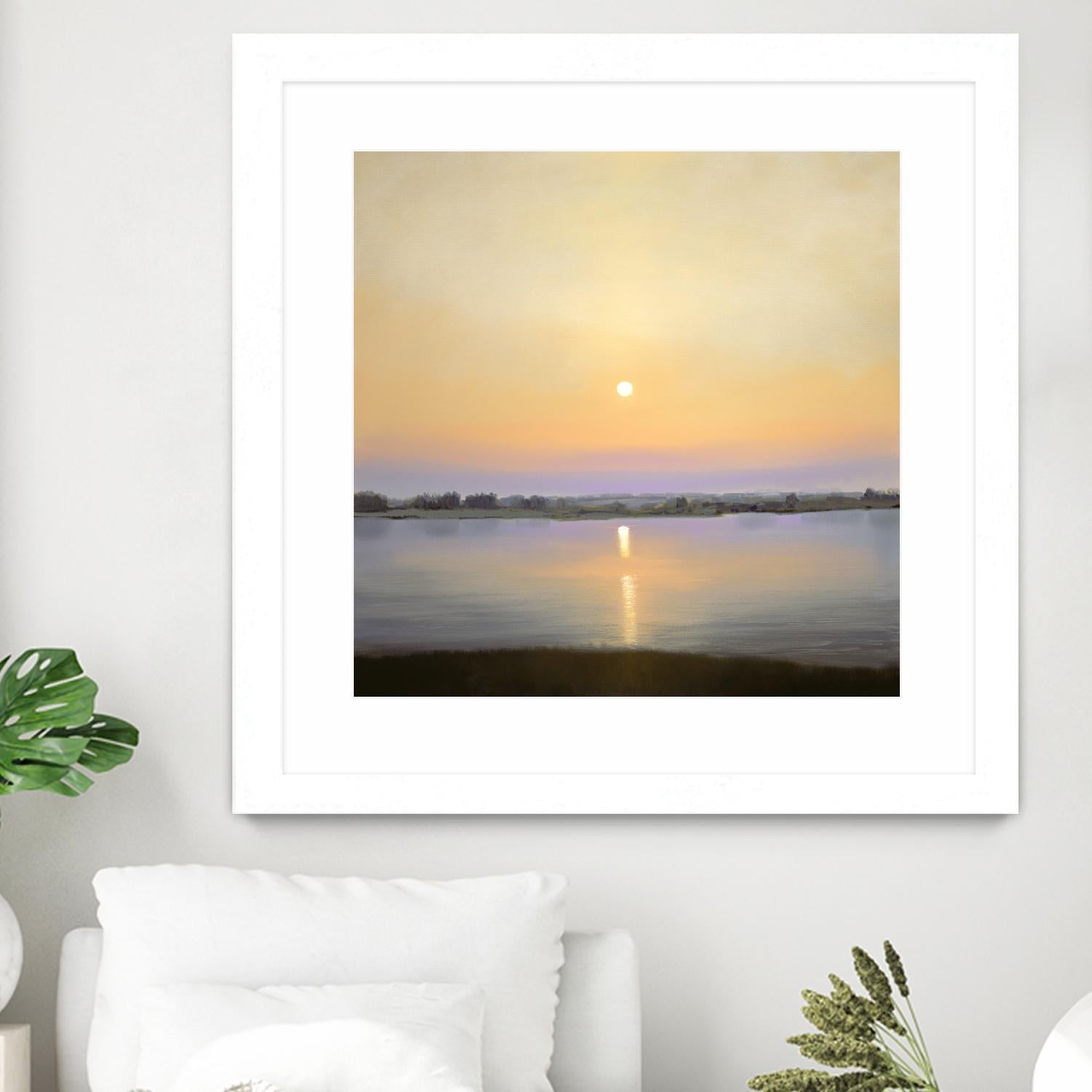 River Sunset by Matthew Hasty on GIANT ART - yellow landscape