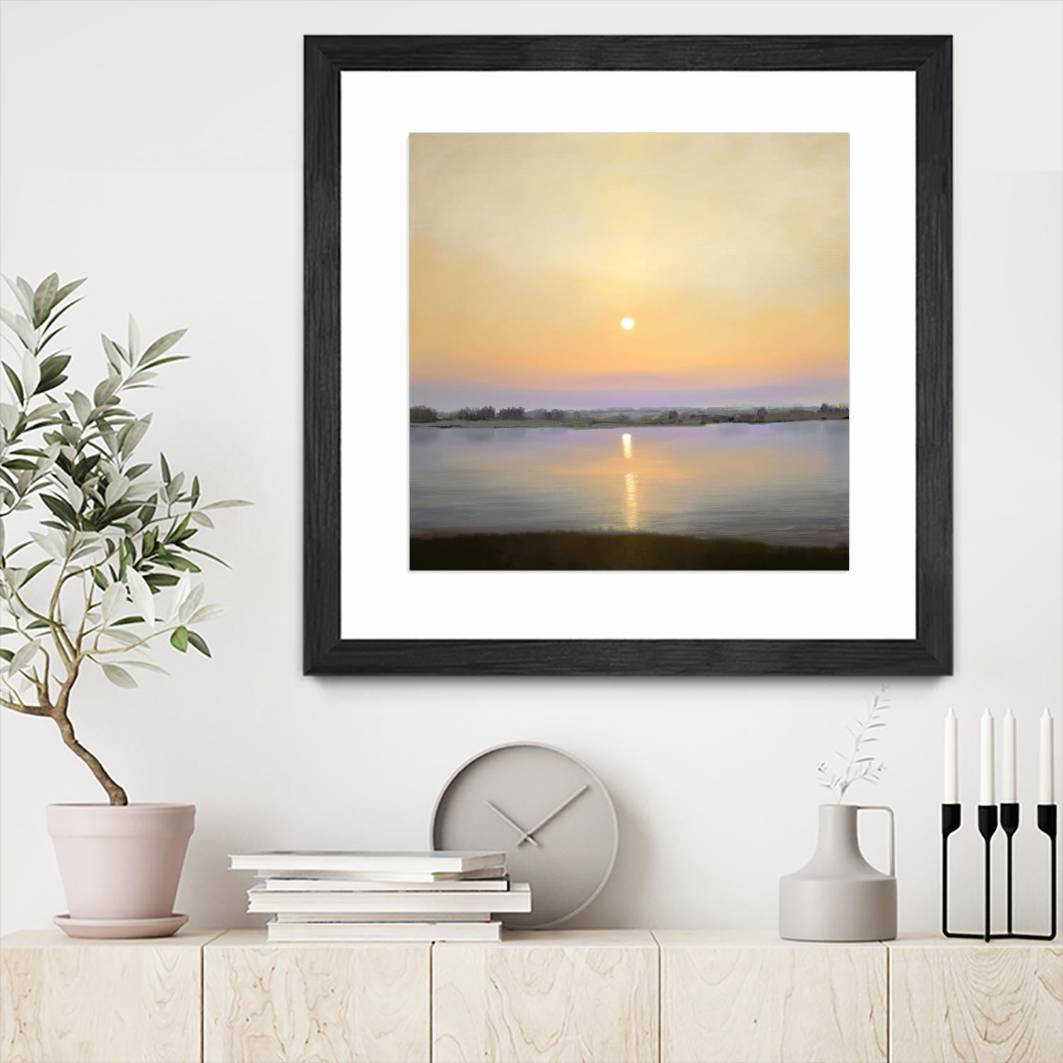 River Sunset by Matthew Hasty on GIANT ART - yellow landscape