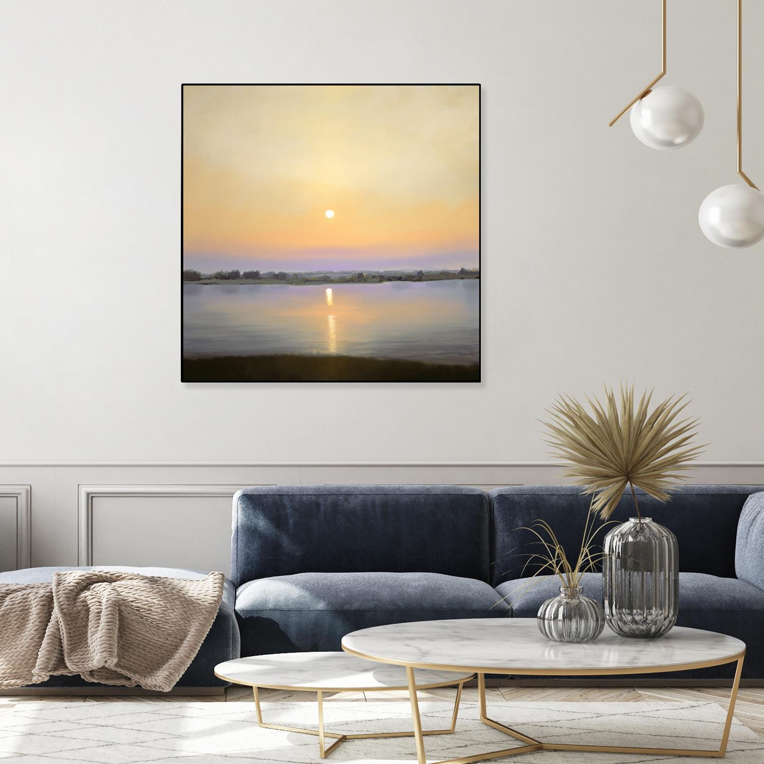 River Sunset by Matthew Hasty on GIANT ART - yellow landscape