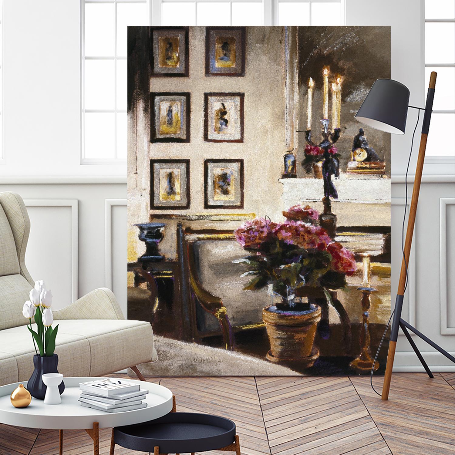 Comfortable Interior 1 by Dennis Carney on GIANT ART - brown architectural