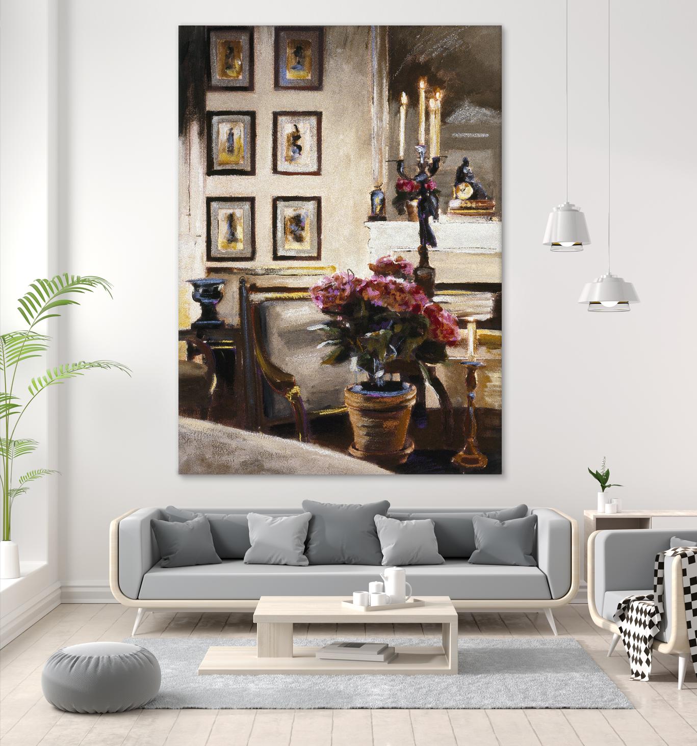 Comfortable Interior 1 by Dennis Carney on GIANT ART - brown architectural