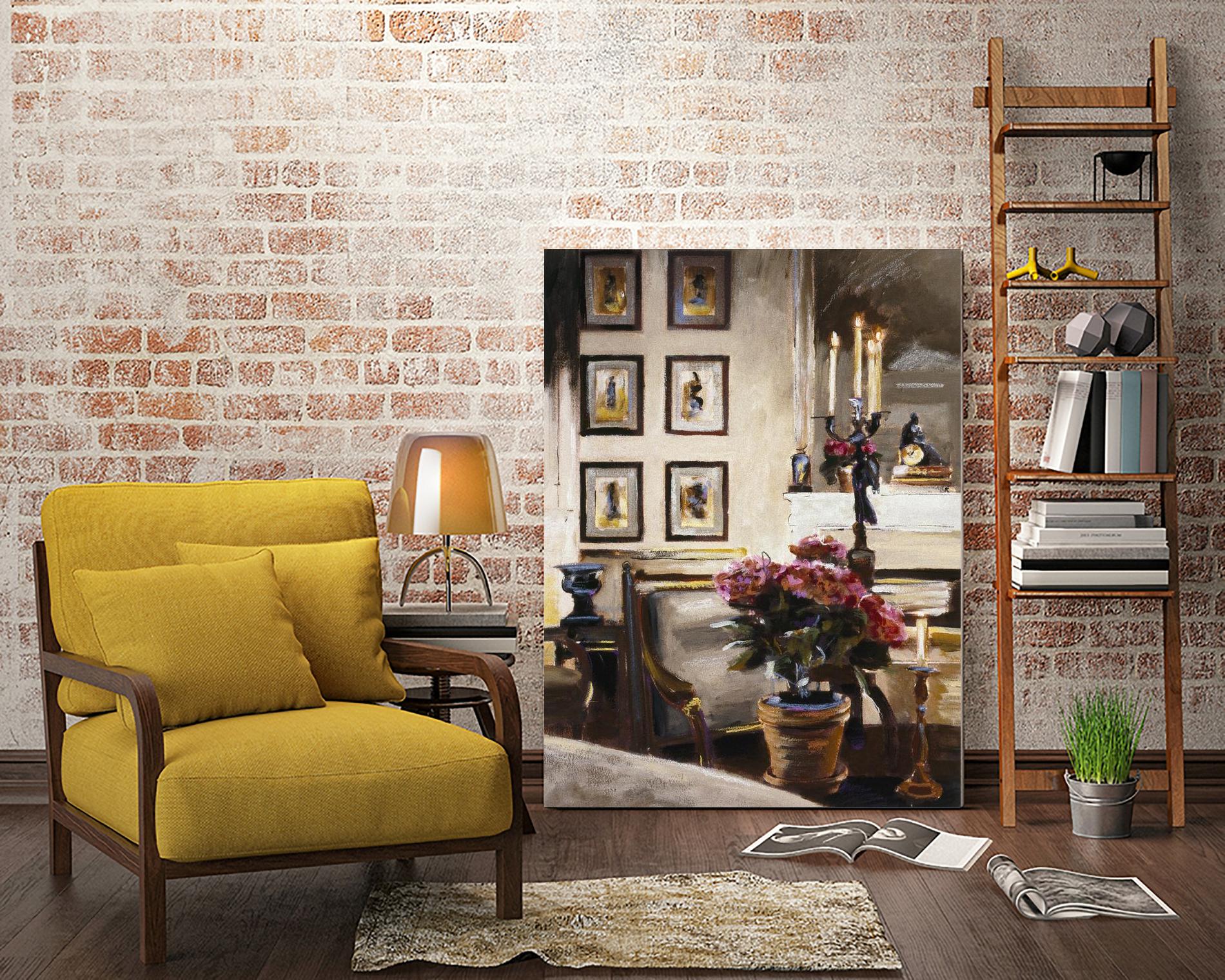 Comfortable Interior 1 by Dennis Carney on GIANT ART - brown architectural